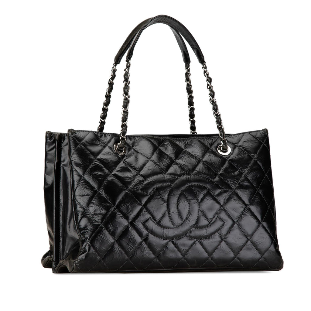 Chanel CC Crumpled Calfskin Shopping Tote (SHG-uO1fXX)