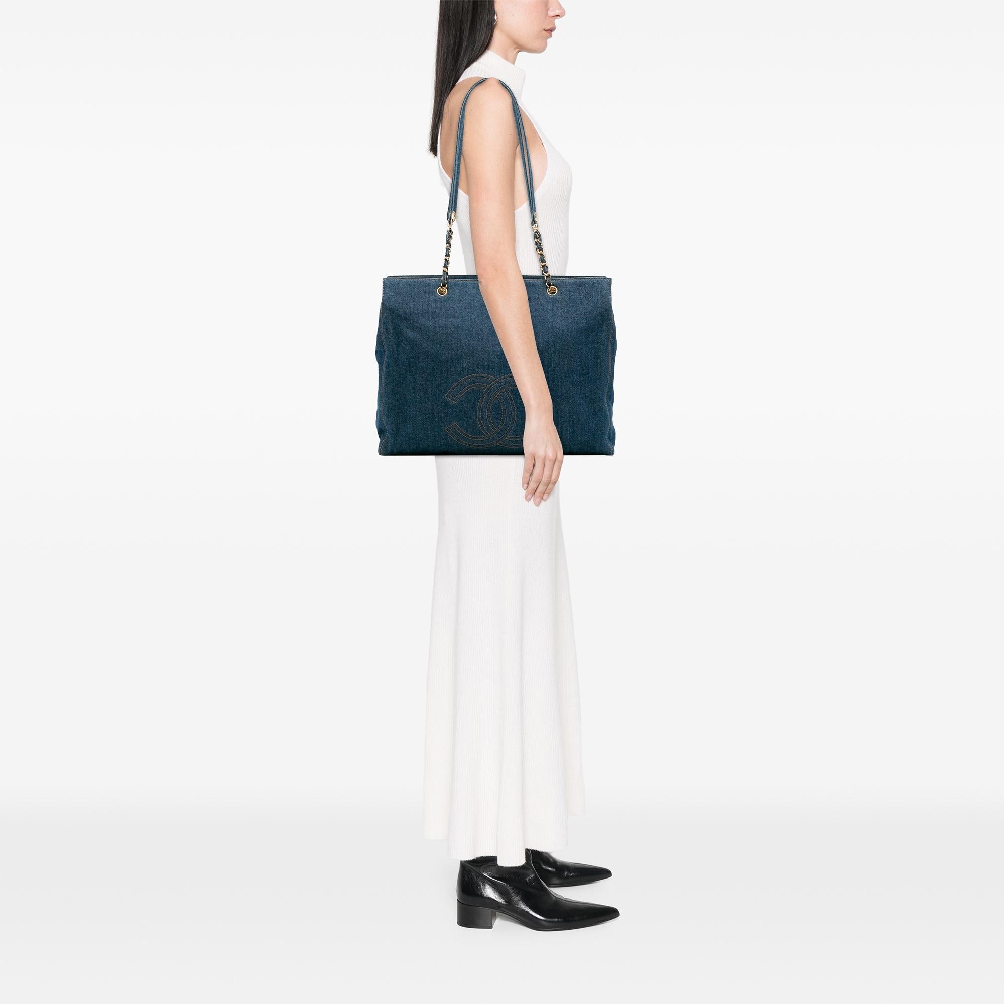 Chanel CC Denim Chain Tote