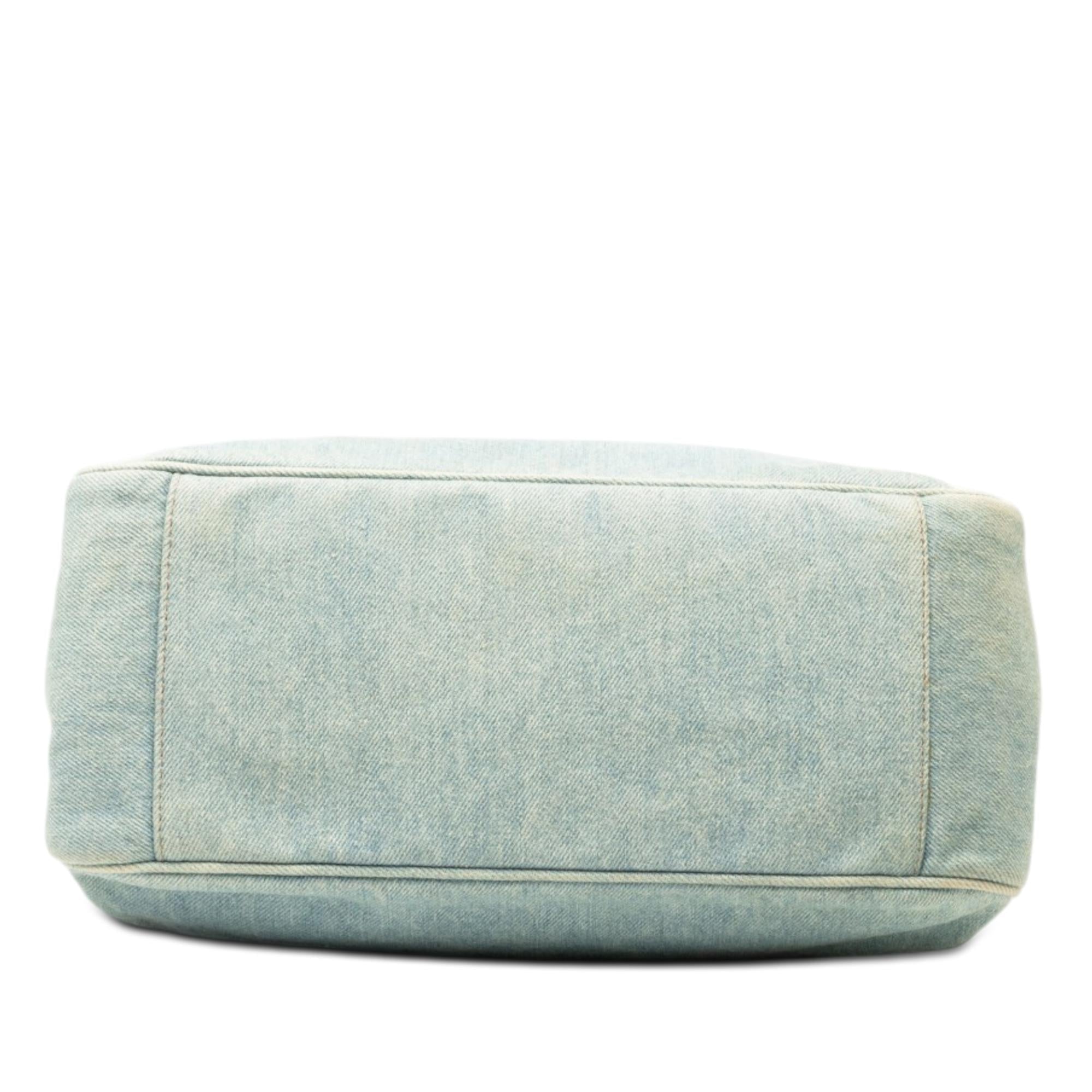 Chanel CC Denim Tortoise Handle Tote
