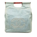 Chanel CC Denim Tortoise Handle Tote