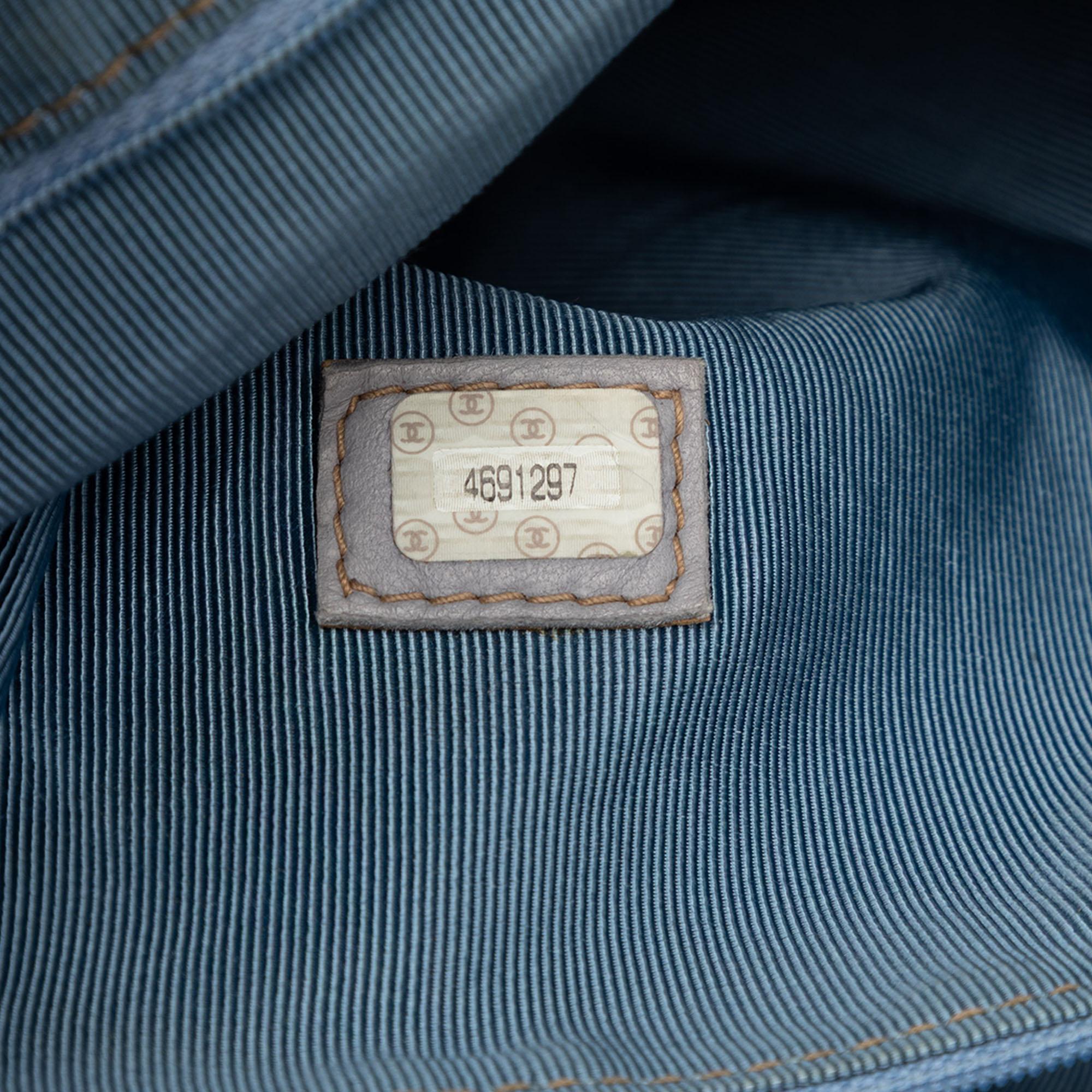 Chanel CC Denim Tortoise Handle Tote