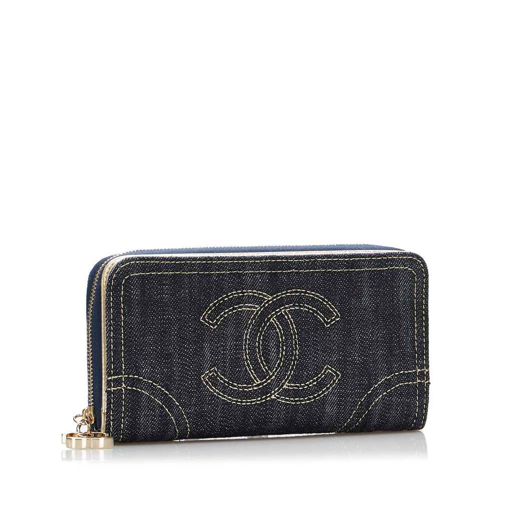 Chanel CC Denim Zip Around Wallet (SHG-R60Sev)