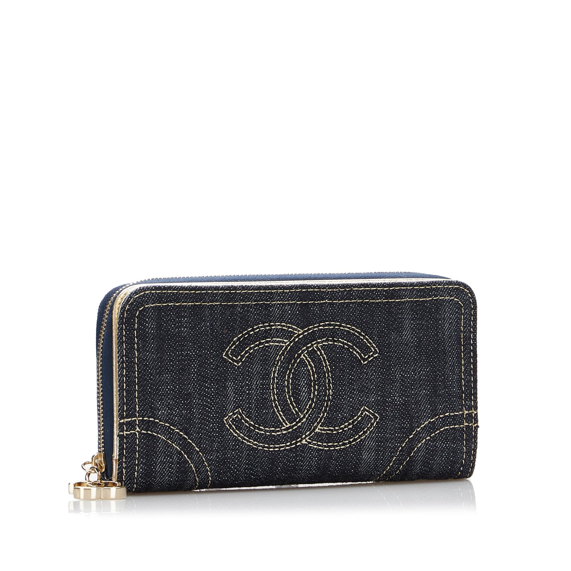 Chanel CC Denim Zip Around Wallet (SHG-R60Sev)