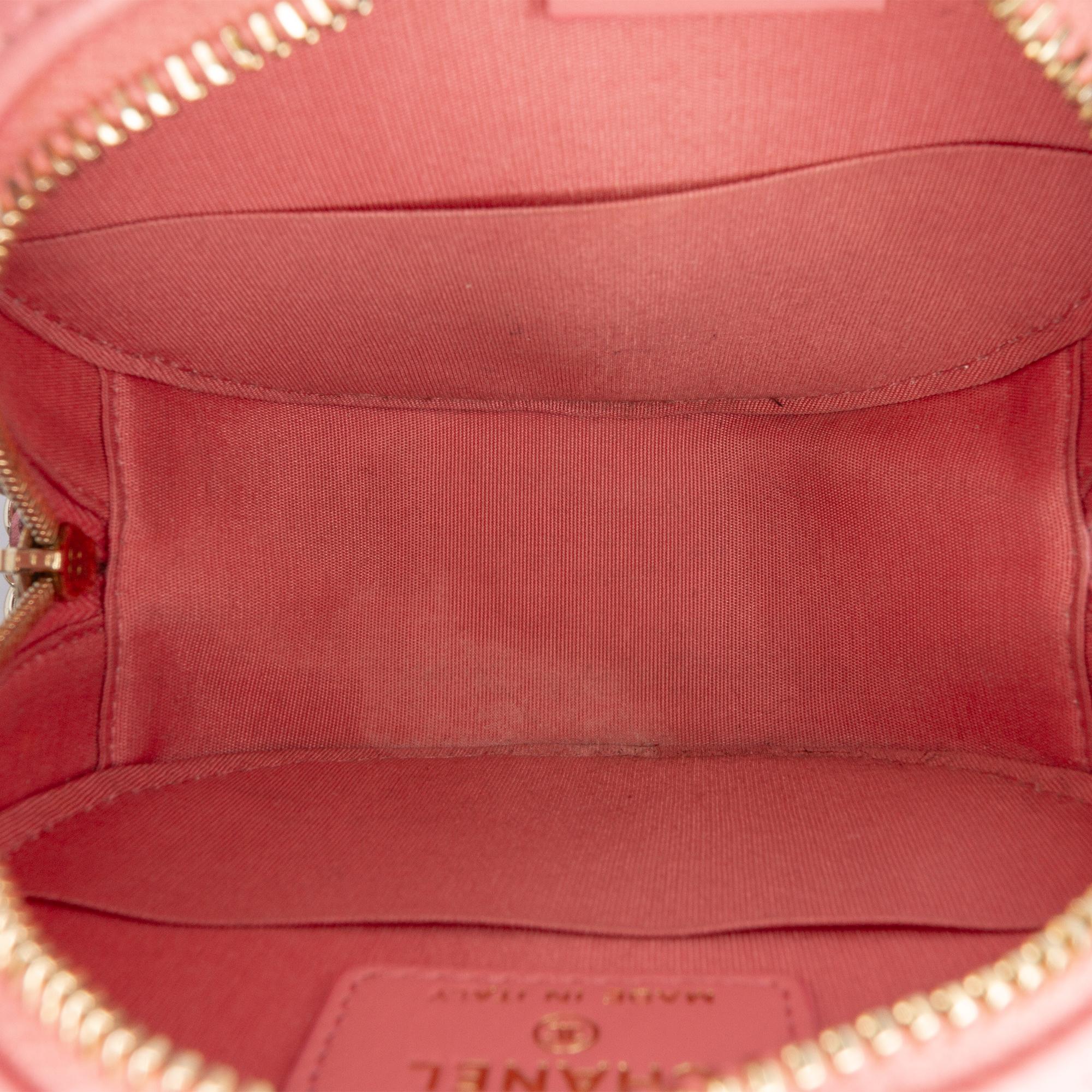 Chanel CC Embossed Caviar Camellia Round Clutch With Chain
