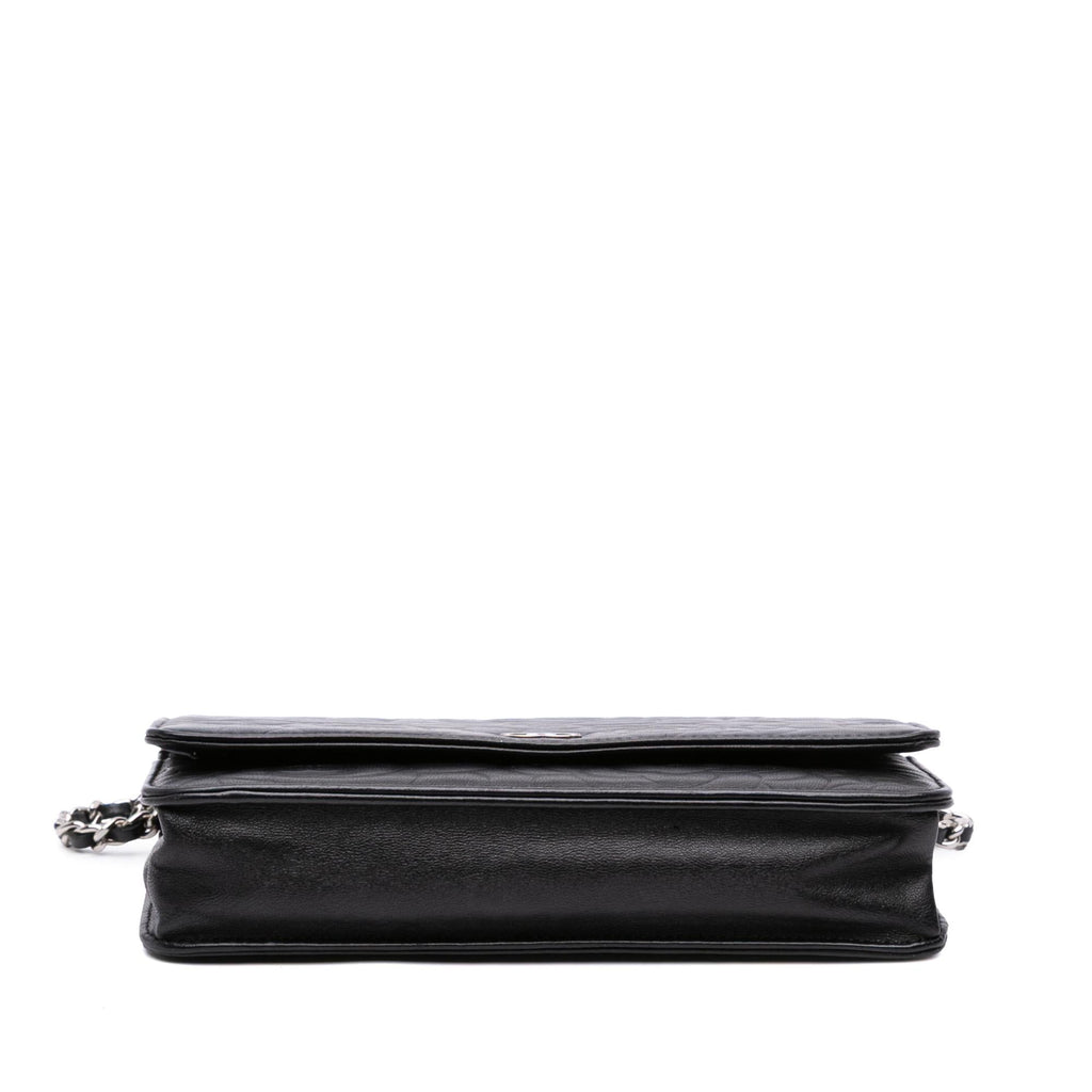 Chanel CC Embossed Lambskin Camellia Wallet On Chain