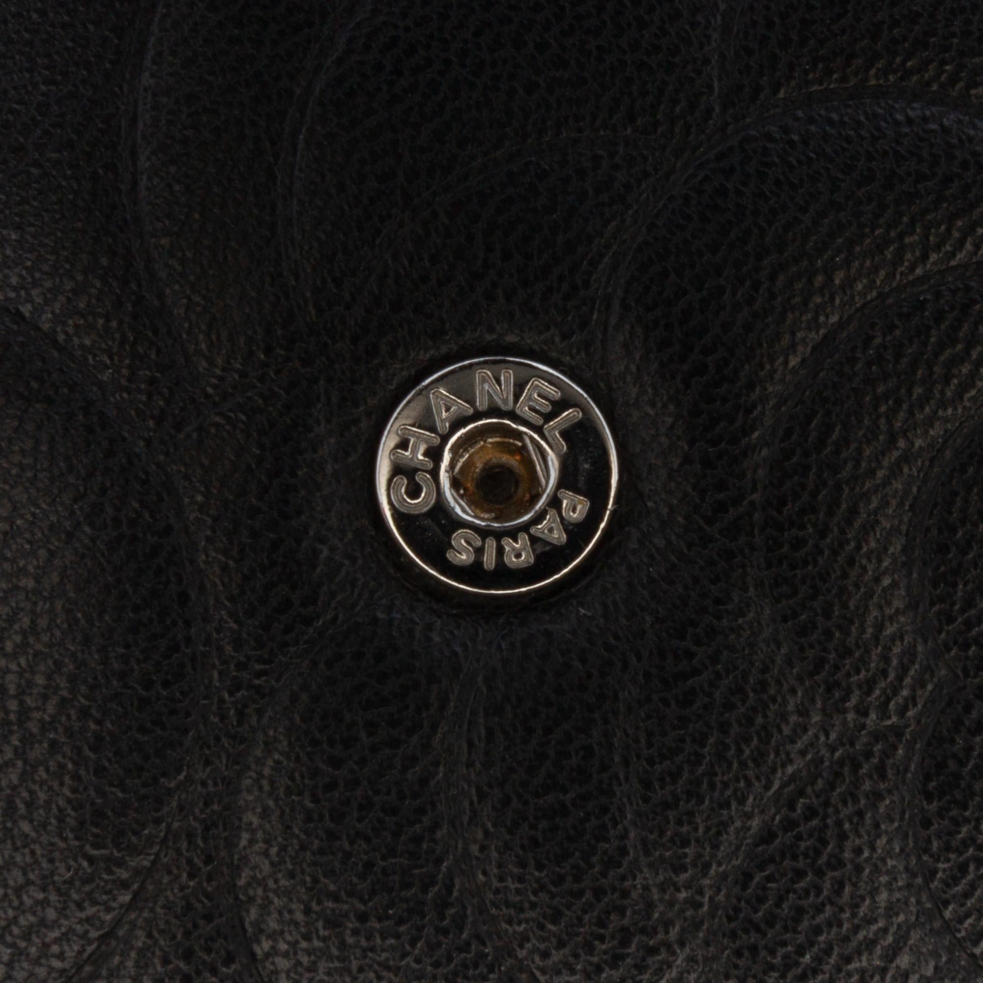 Chanel CC Embossed Lambskin Camellia Wallet On Chain