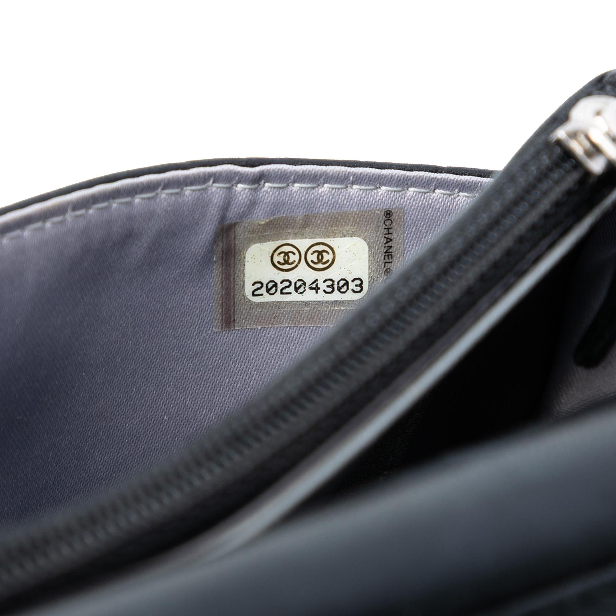 Chanel CC Embossed Lambskin Camellia Wallet On Chain