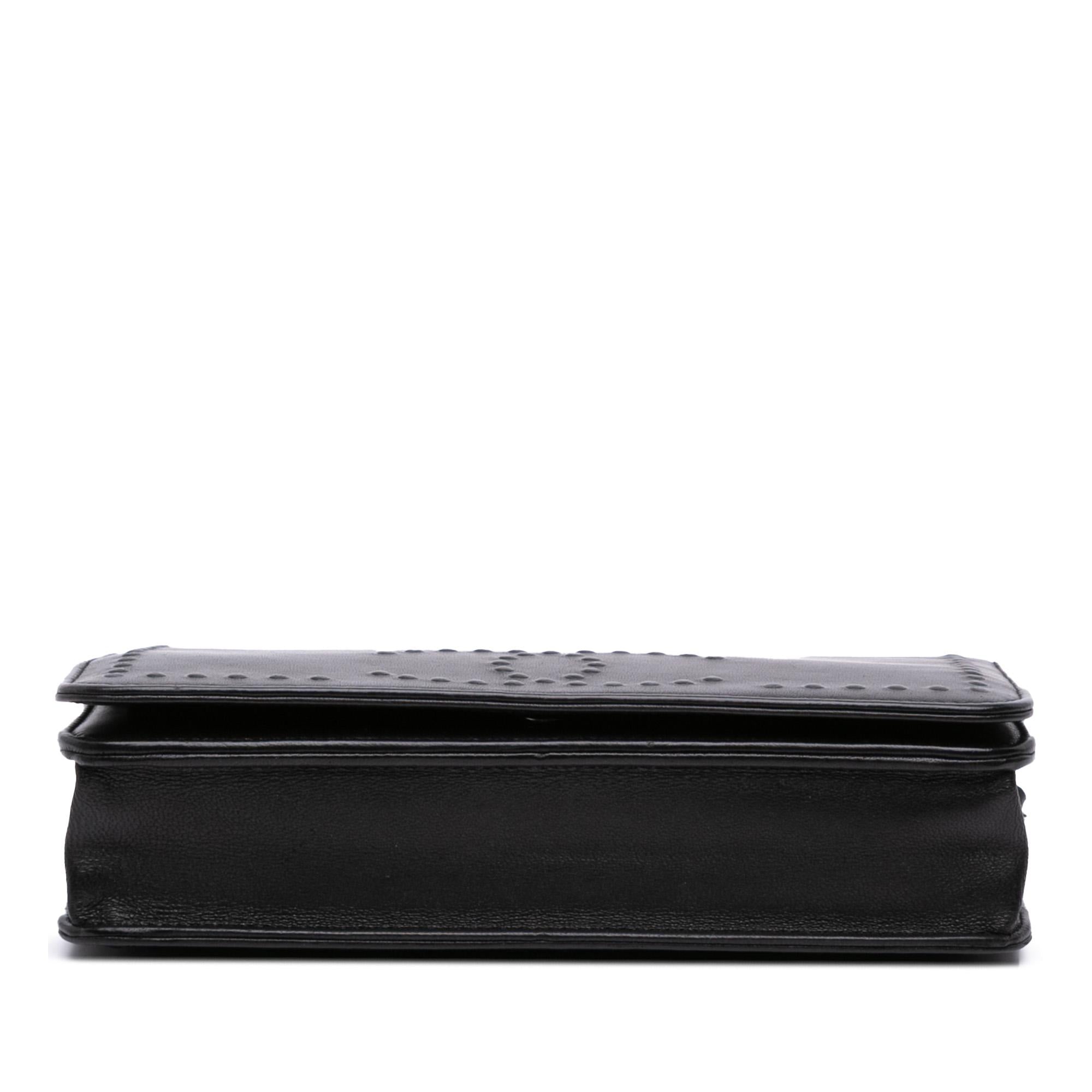 Chanel CC Embossed Lambskin Wallet On Chain