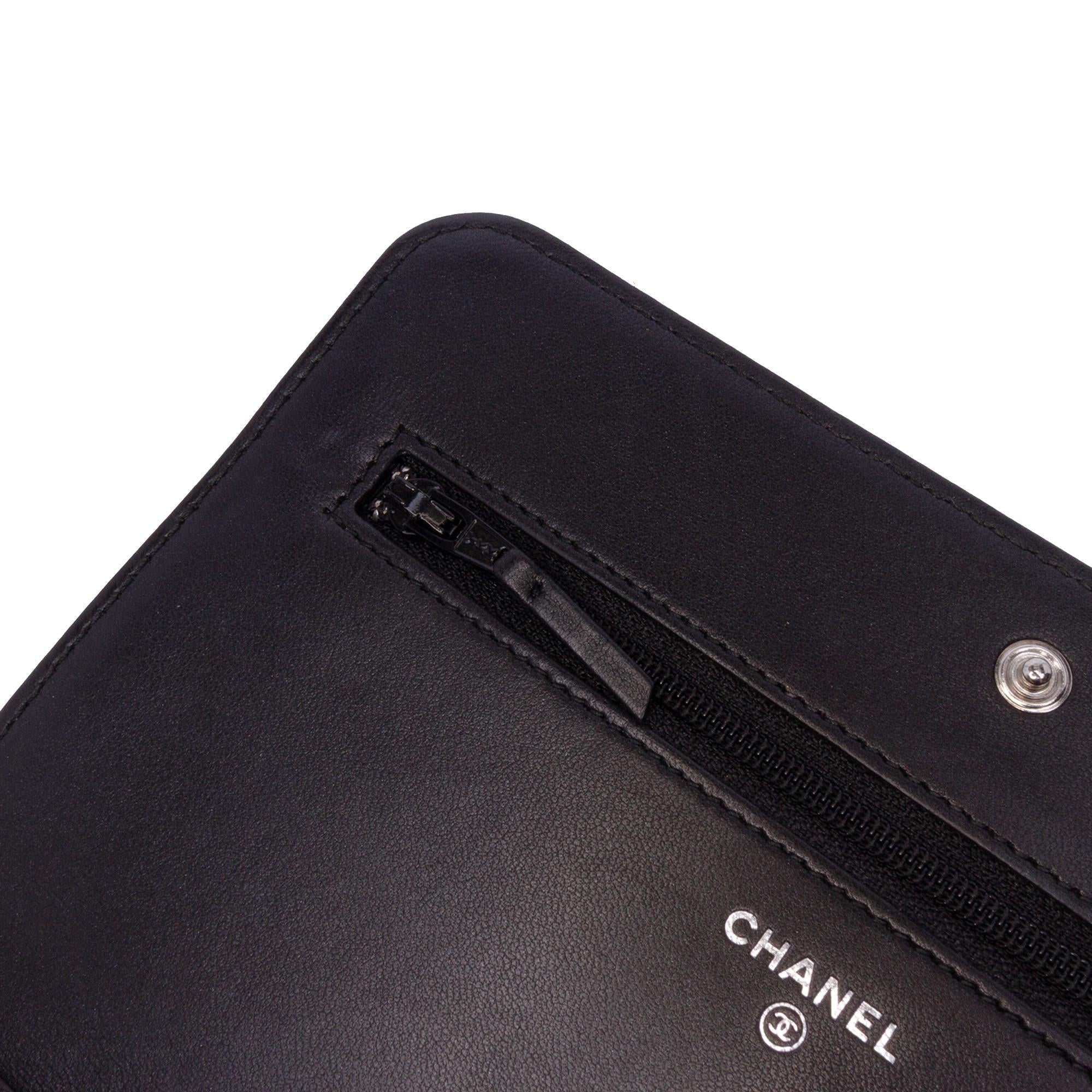 Chanel CC Embossed Lambskin Wallet On Chain
