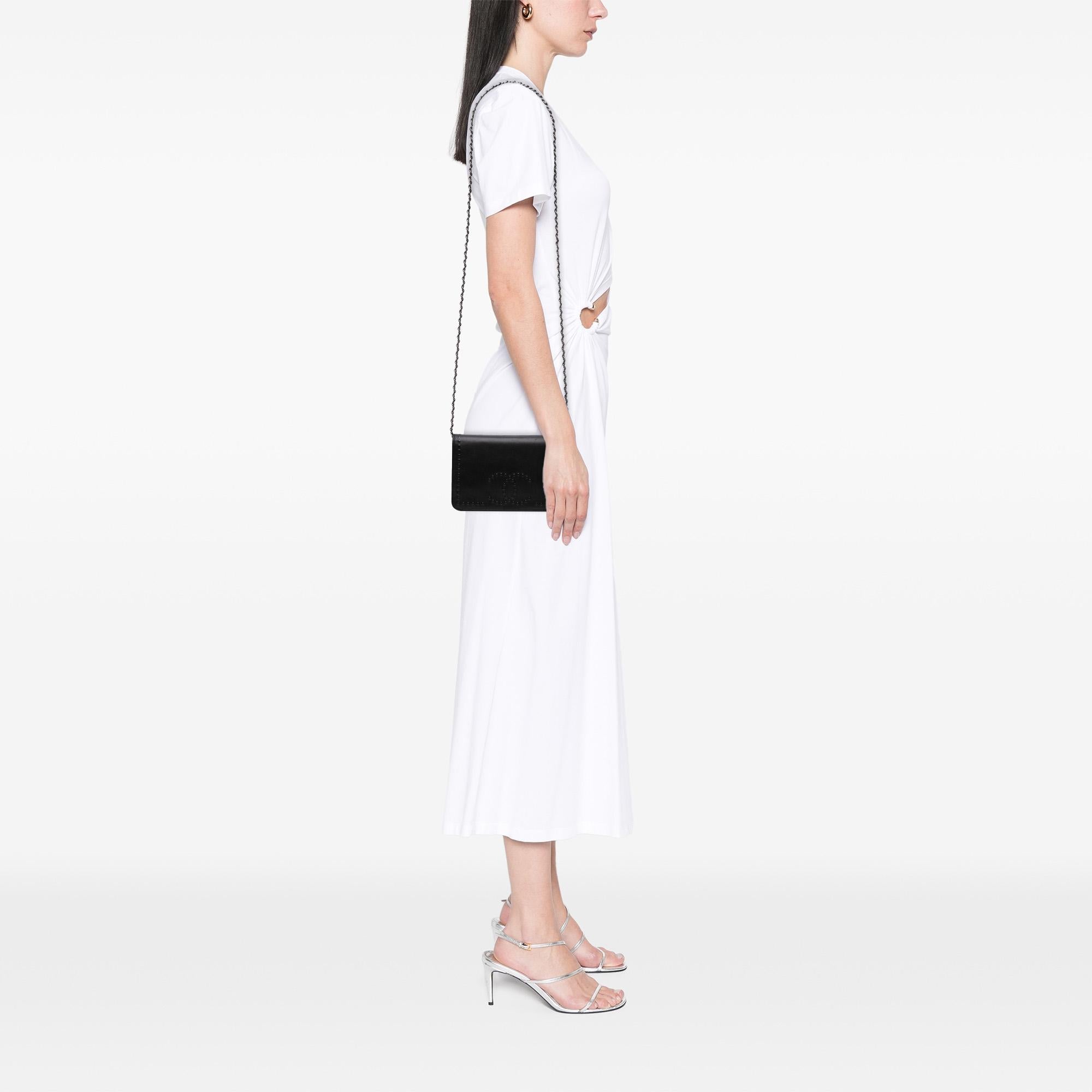Chanel CC Embossed Lambskin Wallet On Chain