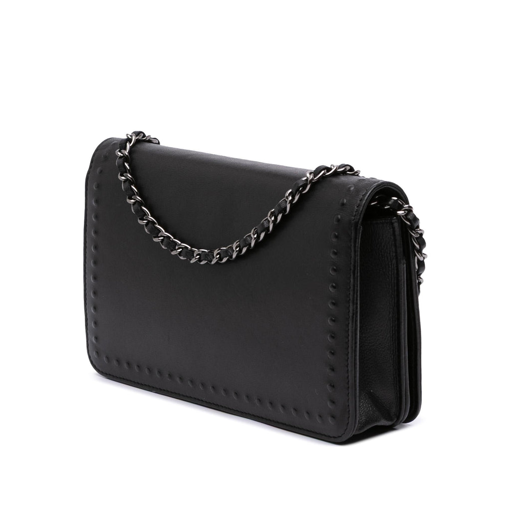 Chanel CC Embossed Lambskin Wallet On Chain