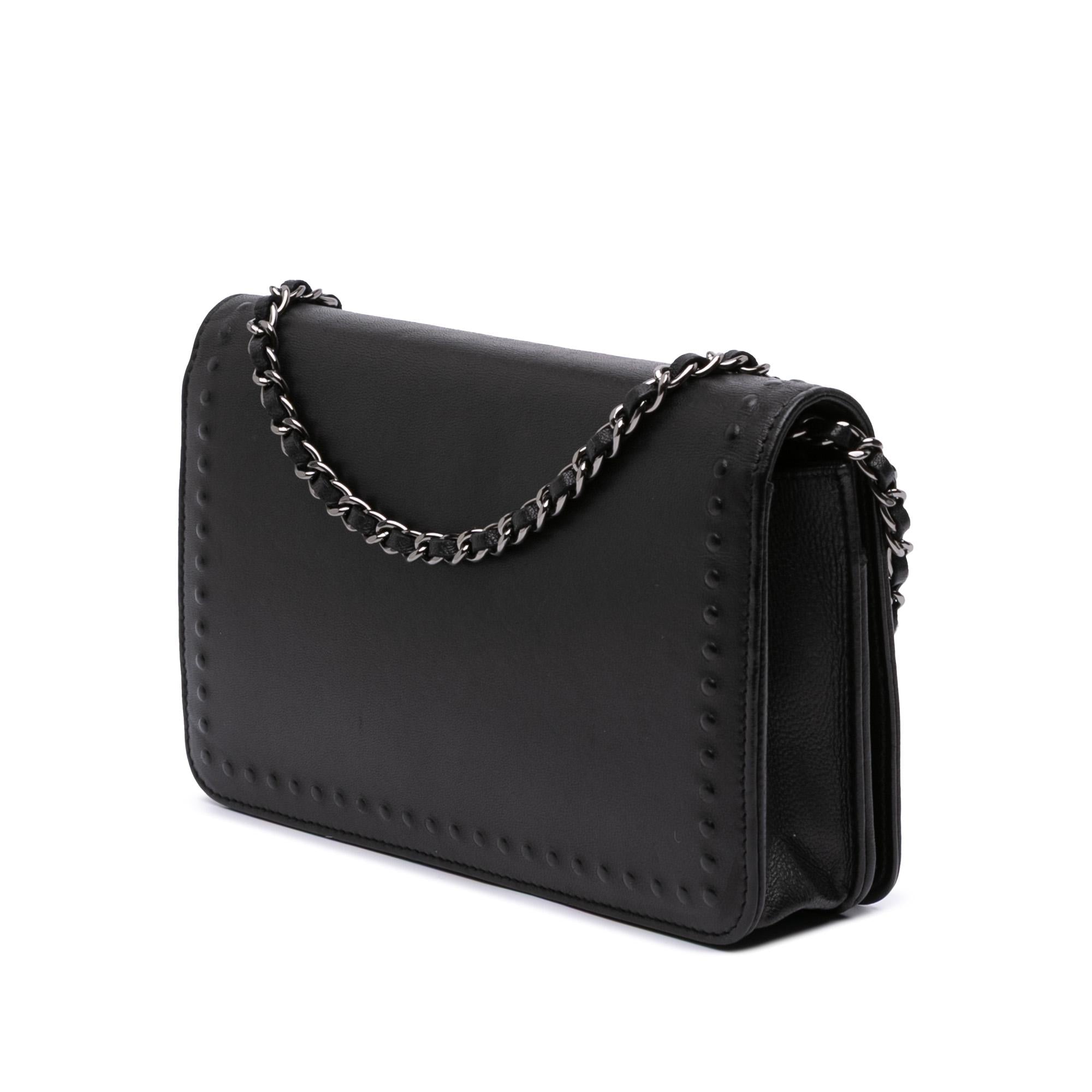 Chanel CC Embossed Lambskin Wallet On Chain