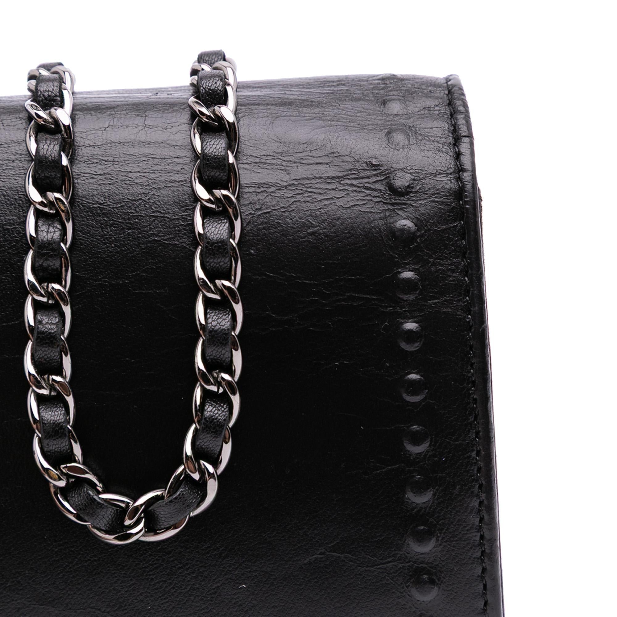 Chanel CC Embossed Lambskin Wallet on Chain