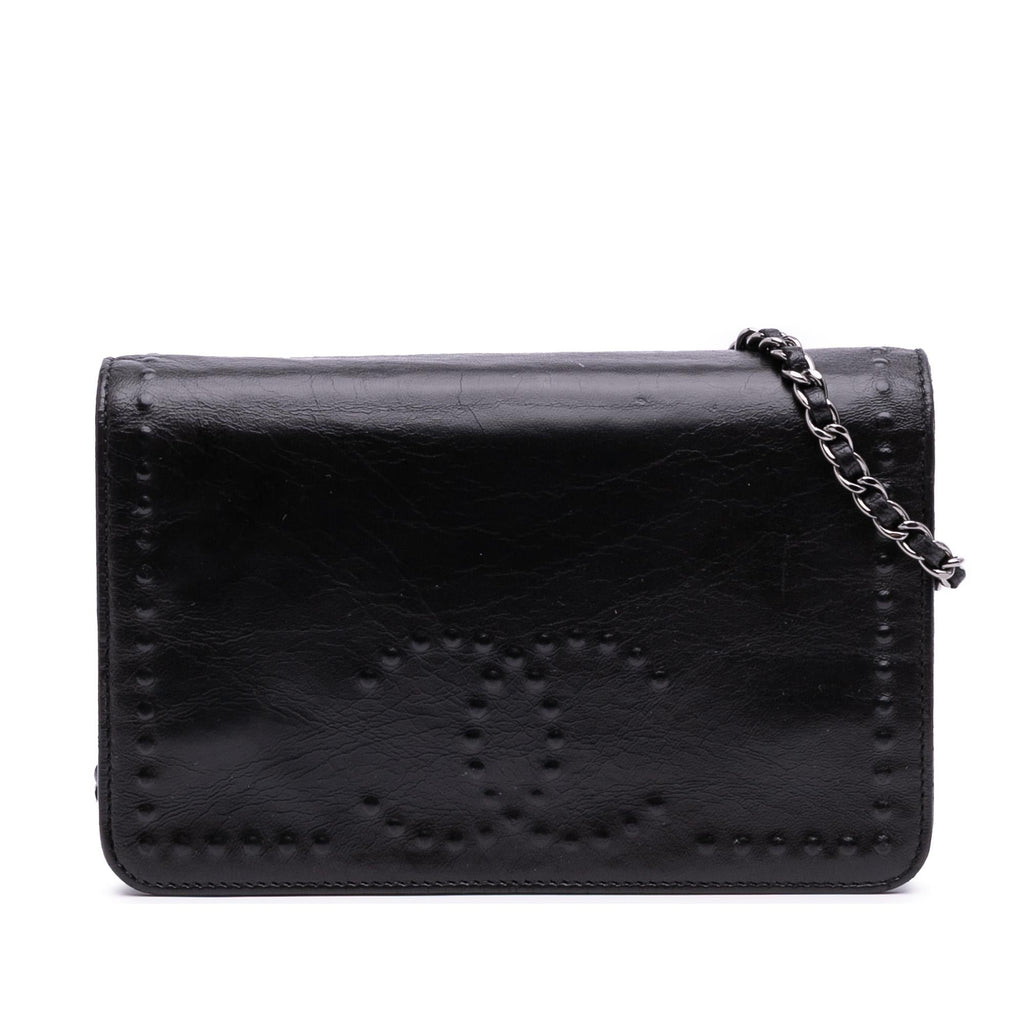 Chanel CC Embossed Lambskin Wallet on Chain