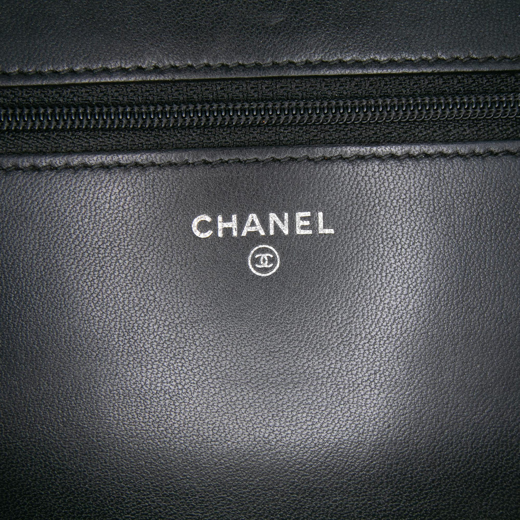 Chanel CC Embossed Lambskin Wallet on Chain