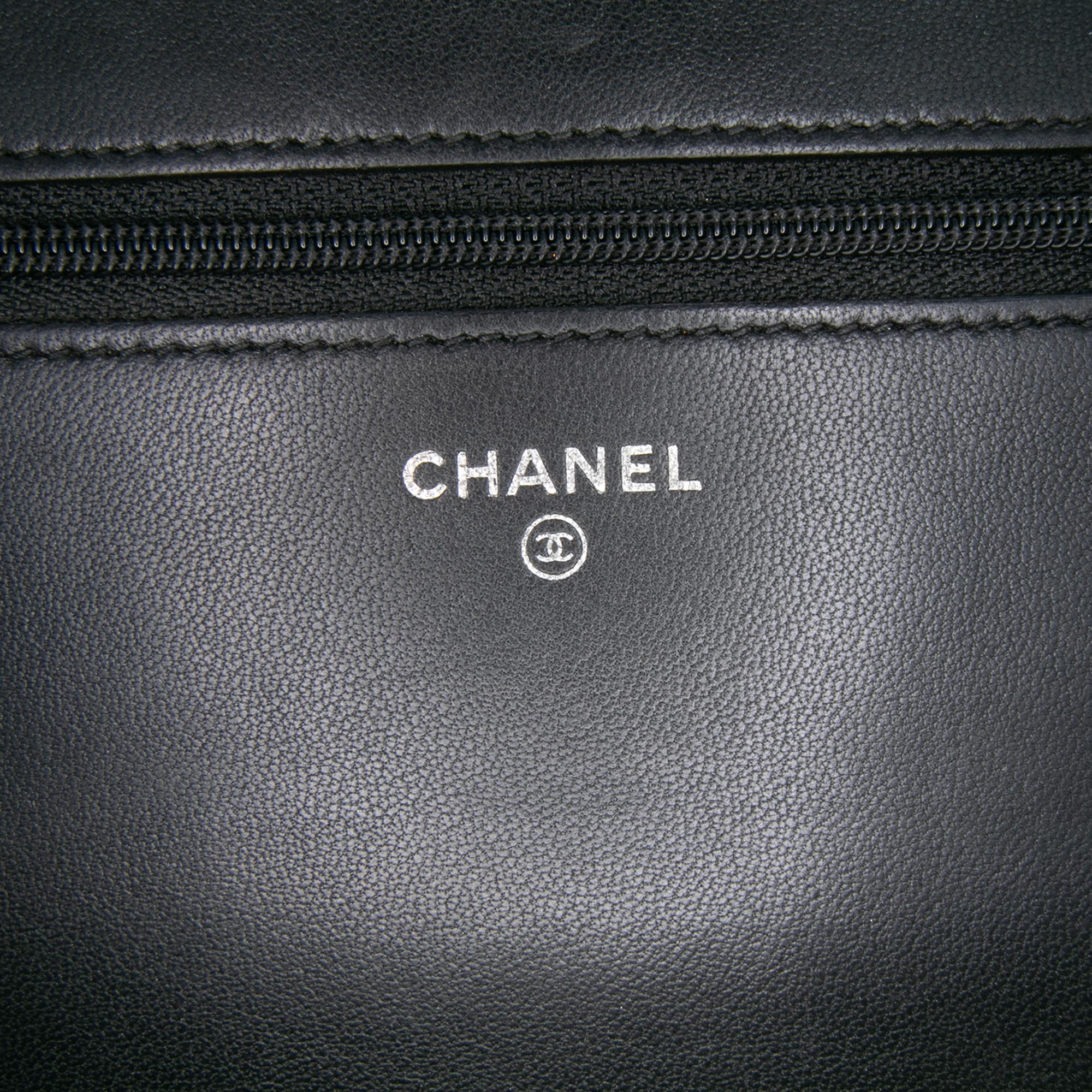 Chanel CC Embossed Lambskin Wallet on Chain
