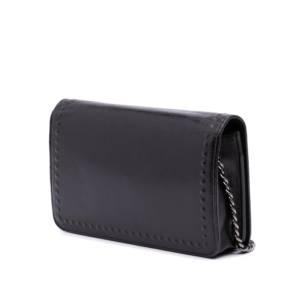 Chanel CC Embossed Lambskin Wallet on Chain