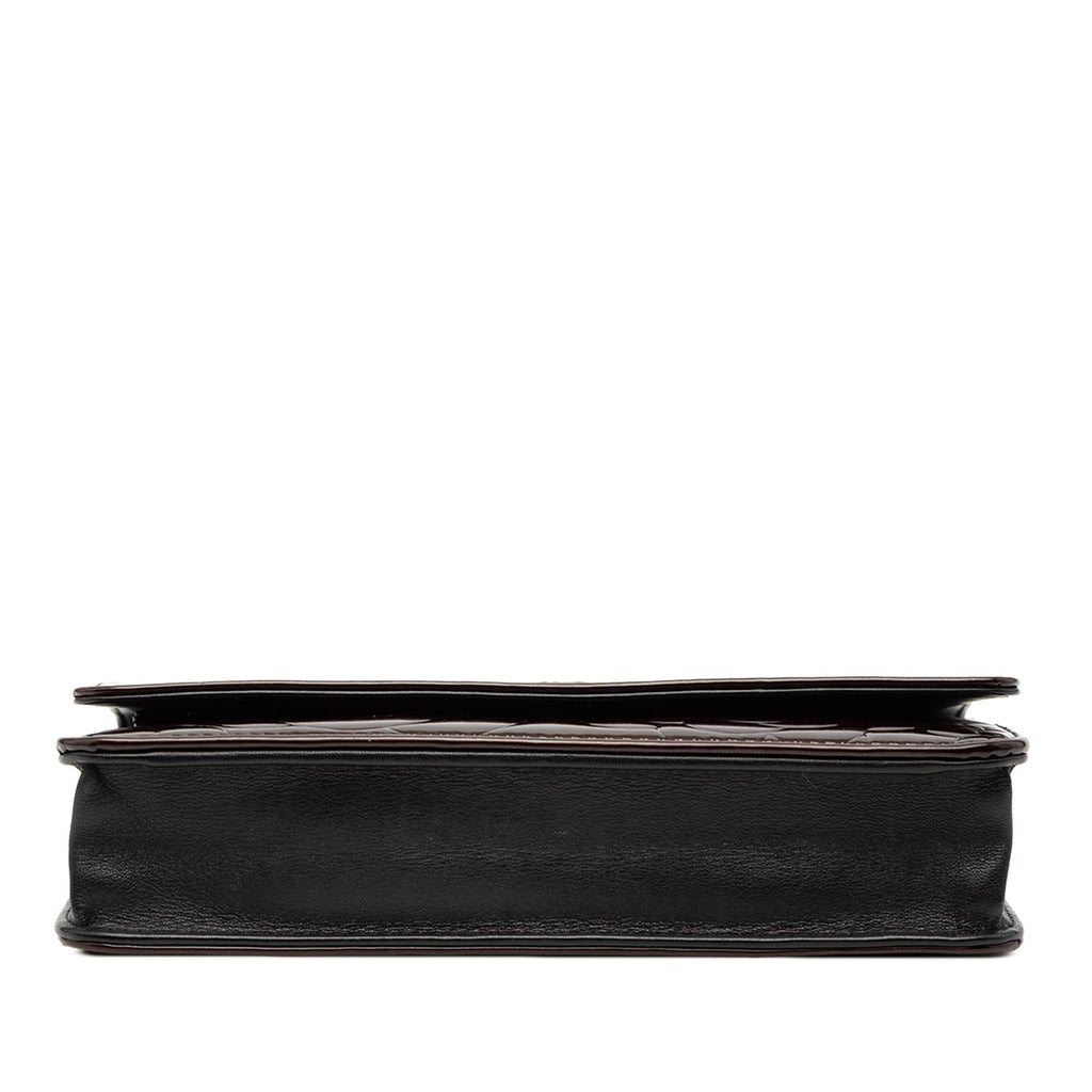 Chanel CC Embossed Patent Camellia Wallet On Chain