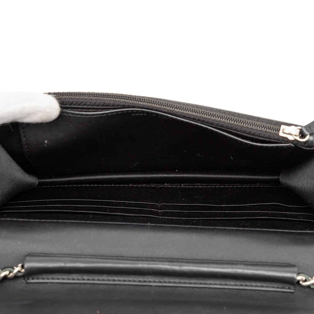 Chanel CC Embossed Patent Camellia Wallet On Chain
