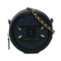 Chanel CC Filigree Caviar Round Crossbody Bag (SHG-iNuYvT)
