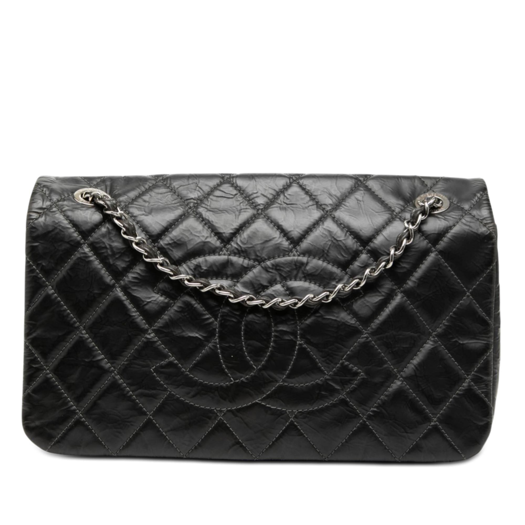 Chanel CC Glazed Quilted Calfskin Single Flap