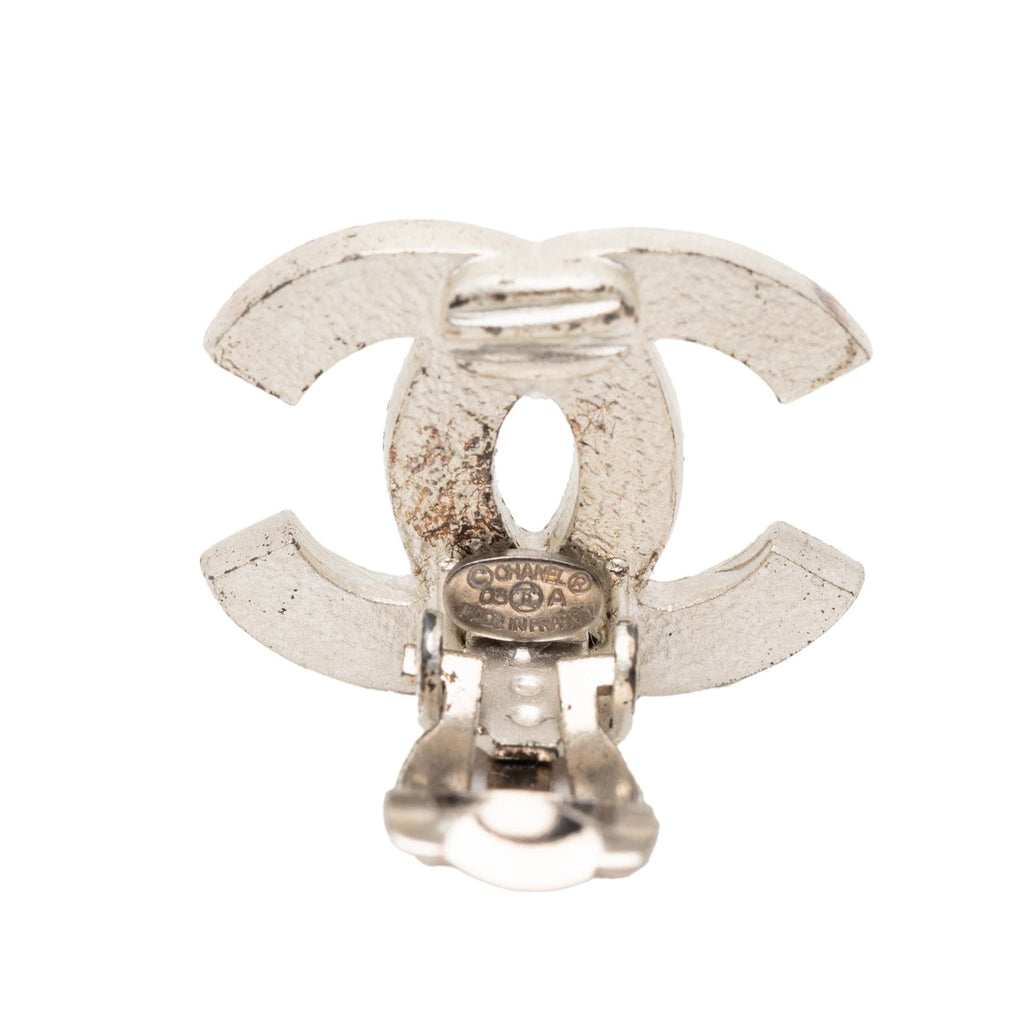 Chanel CC Gold Plated Pearl Stud Clip On Earrings