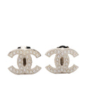 Chanel CC Gold Plated Pearl Stud Clip On Earrings