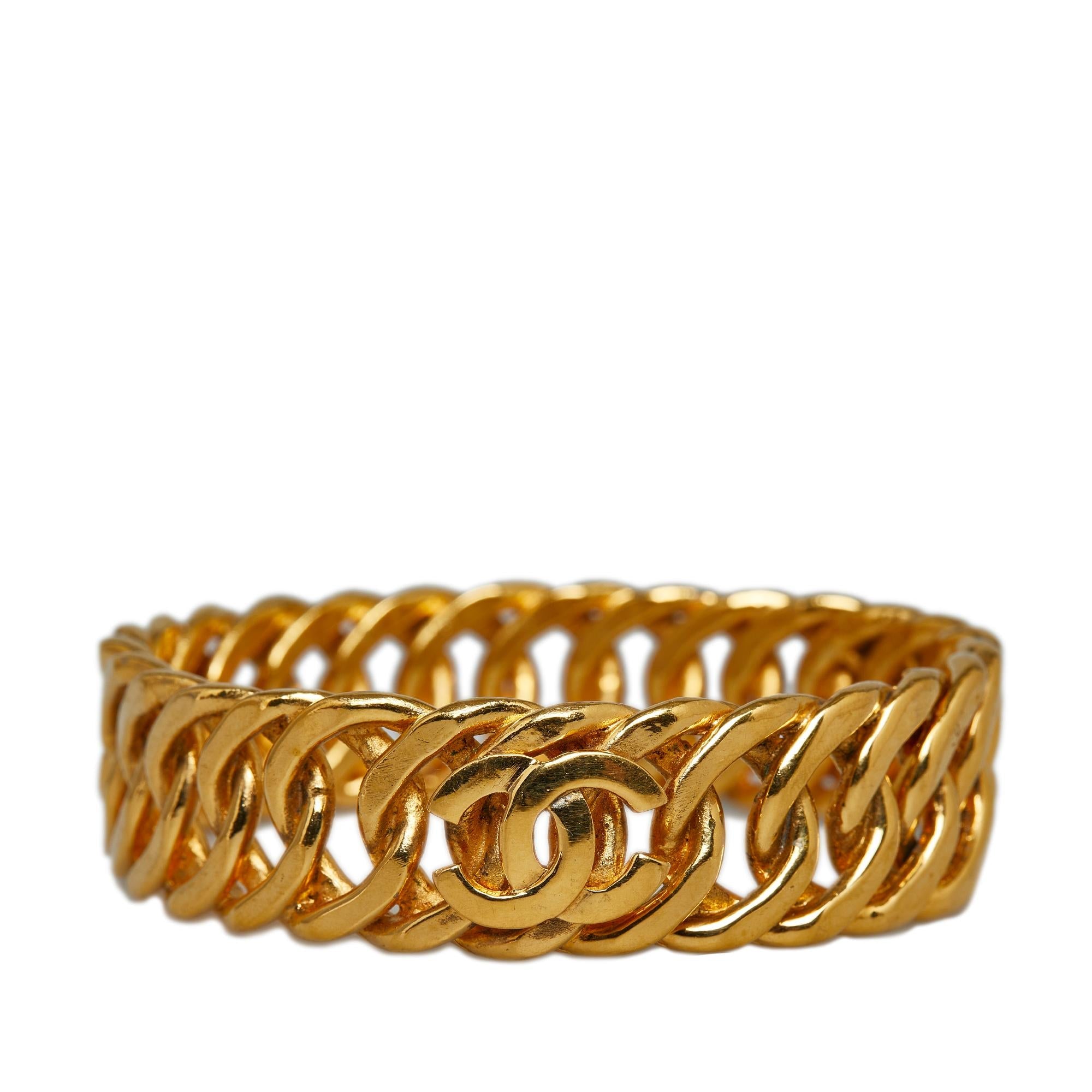 Chanel CC Gold-Tone Bangle (SHG-04KbRw)