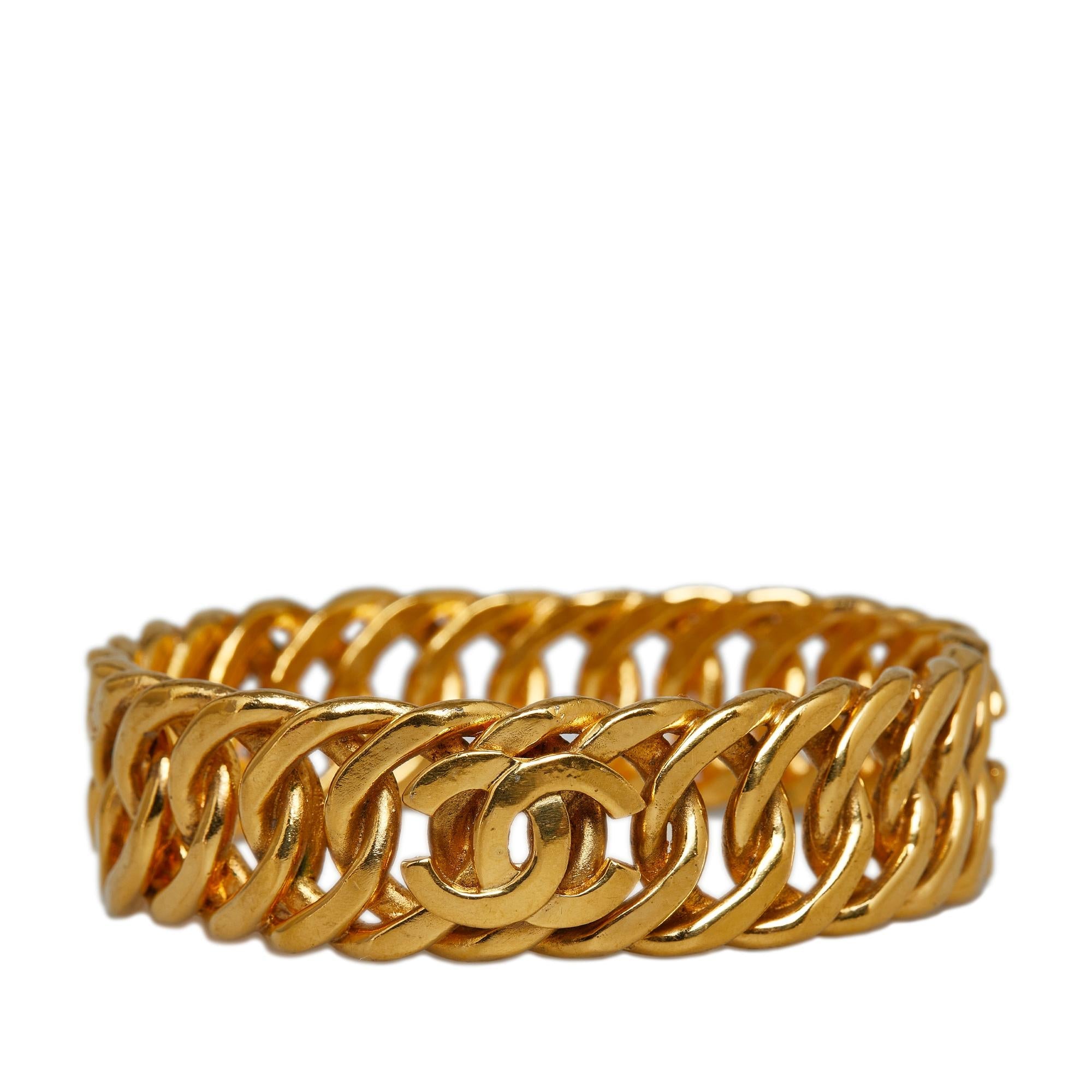 Chanel CC Gold-Tone Bangle (SHG-04KbRw)