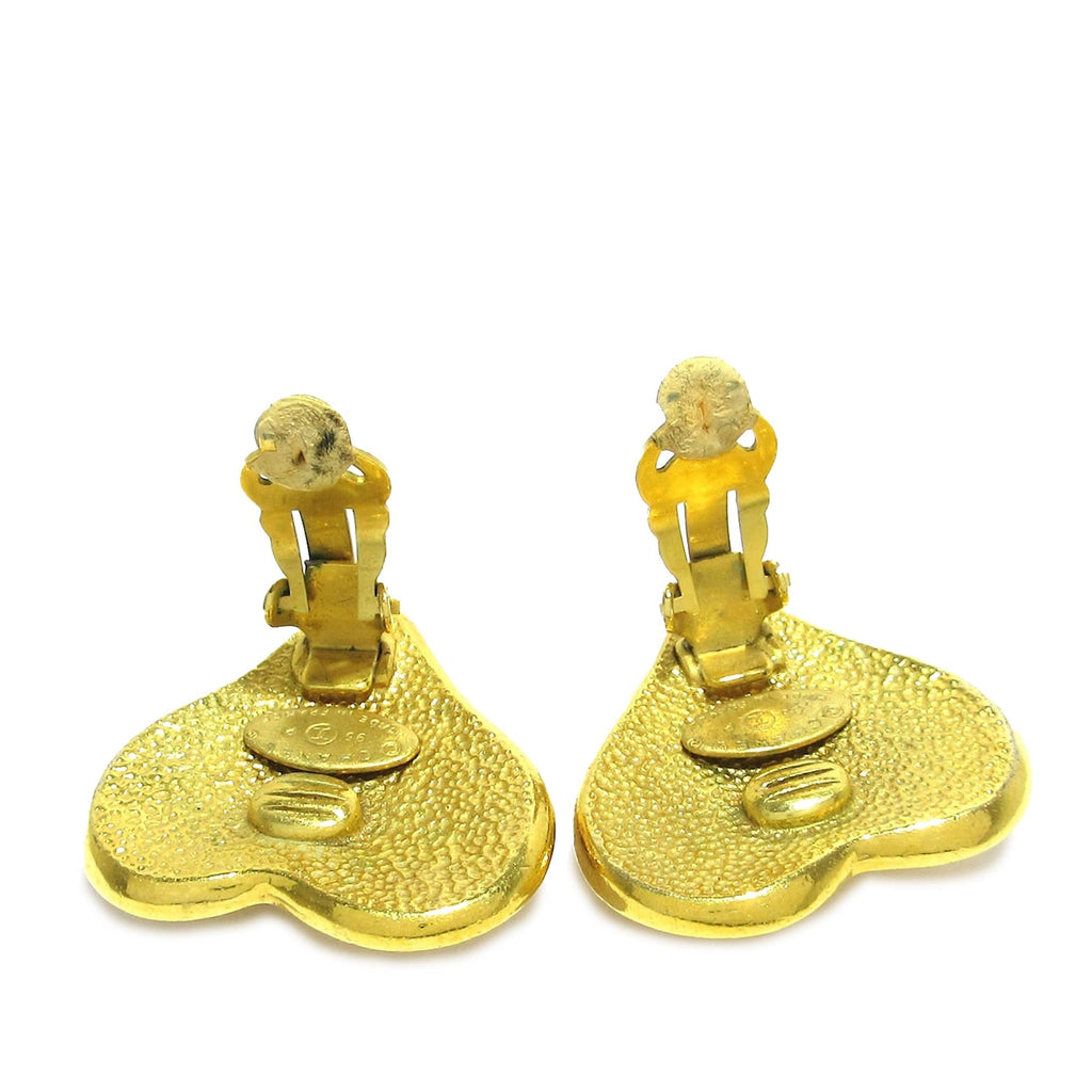 Chanel CC Heart Clip On Earrings (SHG-ZRQvwJ)
