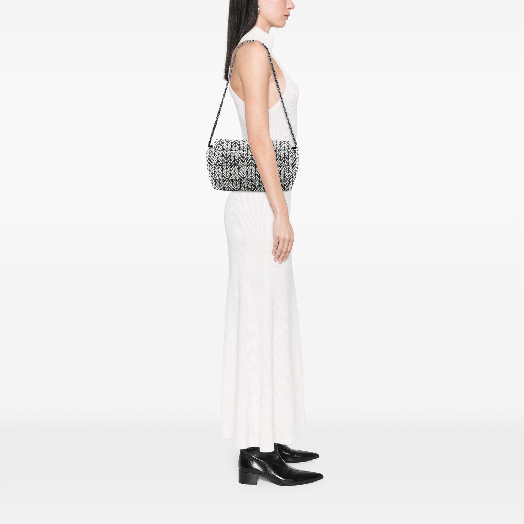 Chanel CC Herringbone Tweed Flap