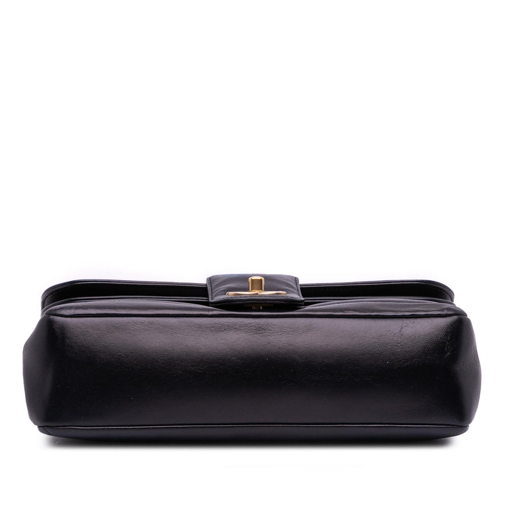 Chanel CC Horizontal Quilted Lambskin Double Flap