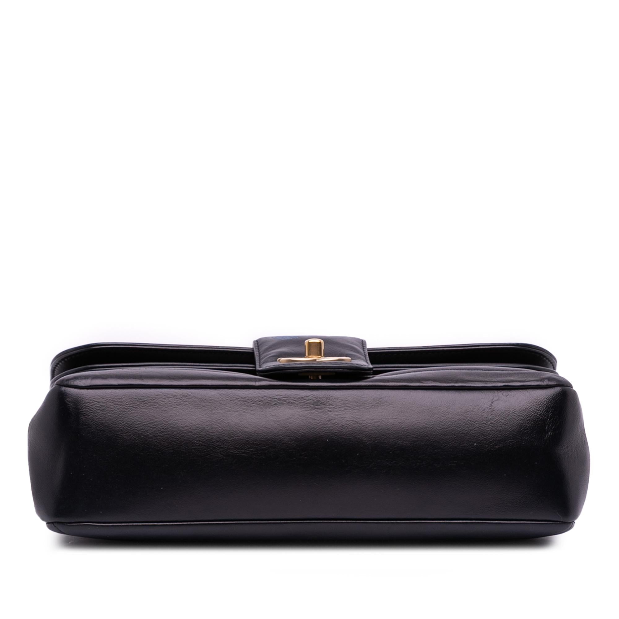 Chanel CC Horizontal Quilted Lambskin Double Flap