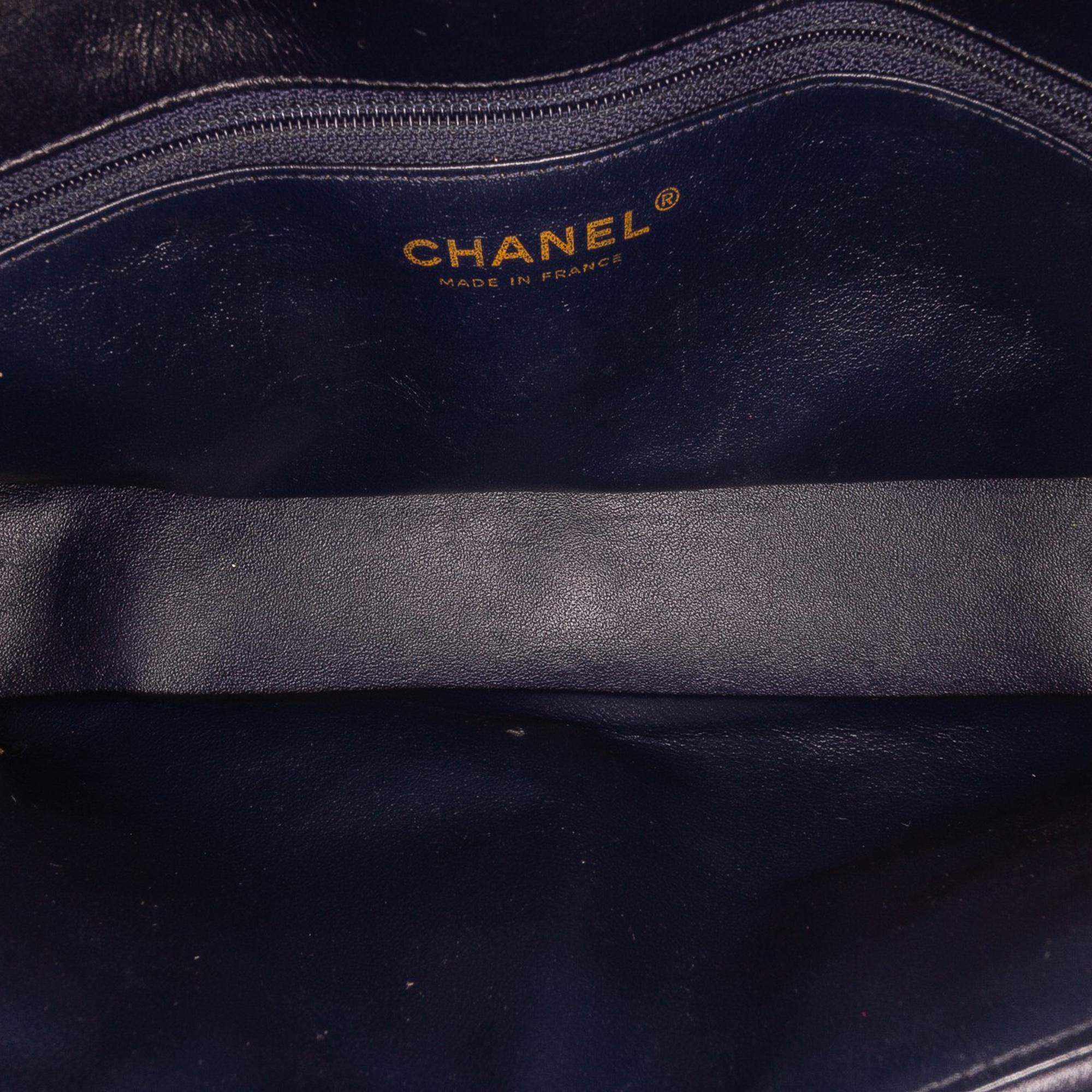 Chanel CC Horizontal Quilted Lambskin Double Flap