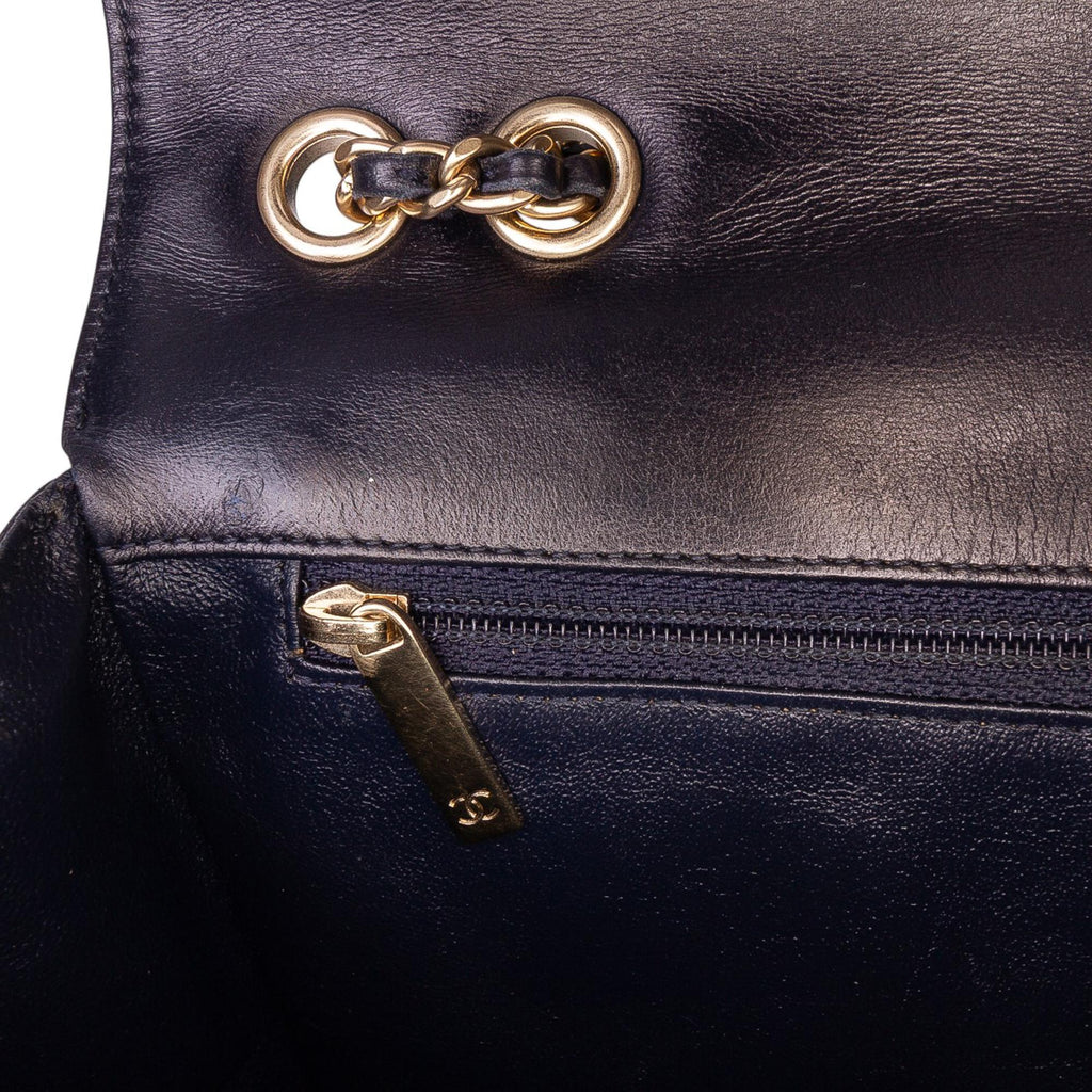 Chanel CC Horizontal Quilted Lambskin Double Flap