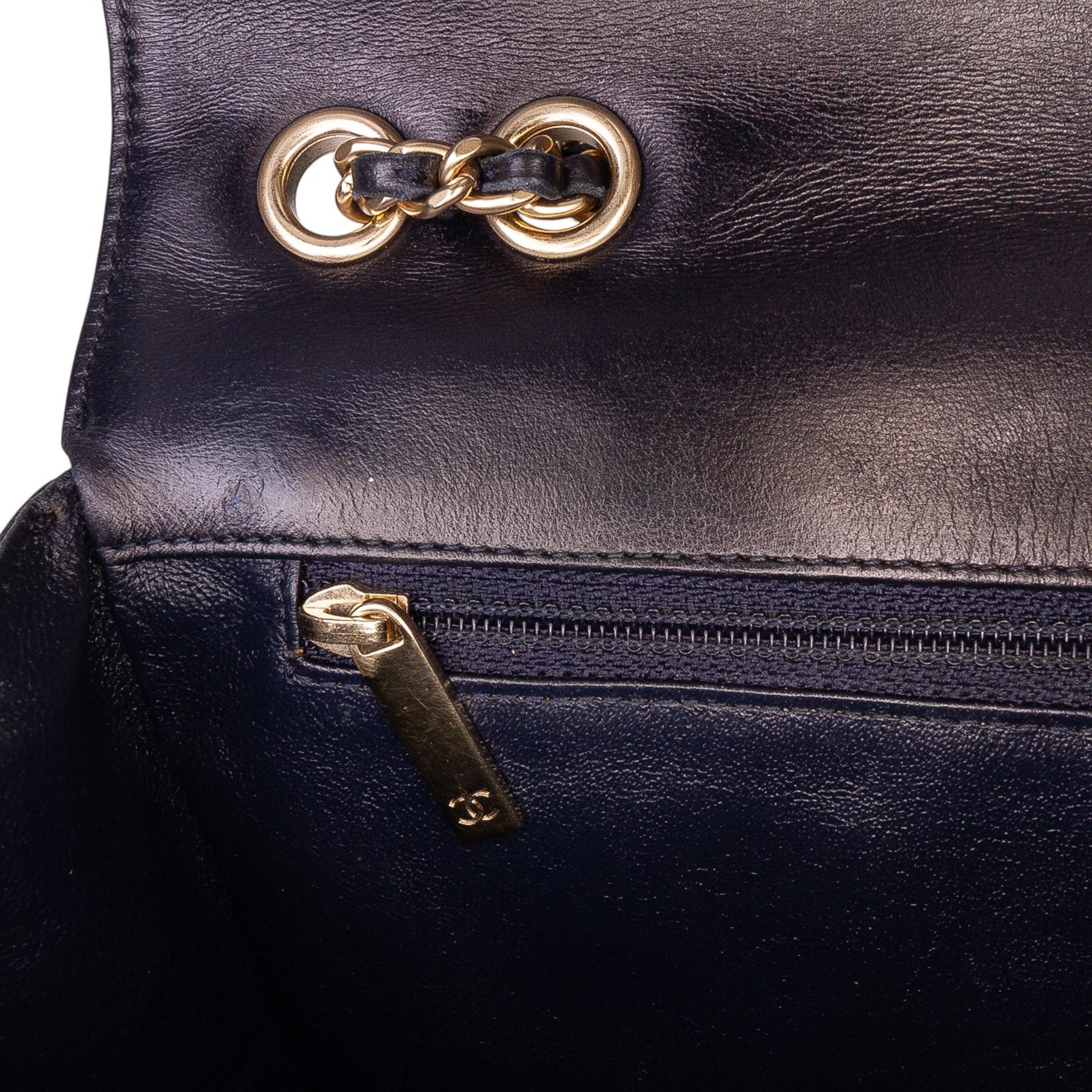 Chanel CC Horizontal Quilted Lambskin Double Flap