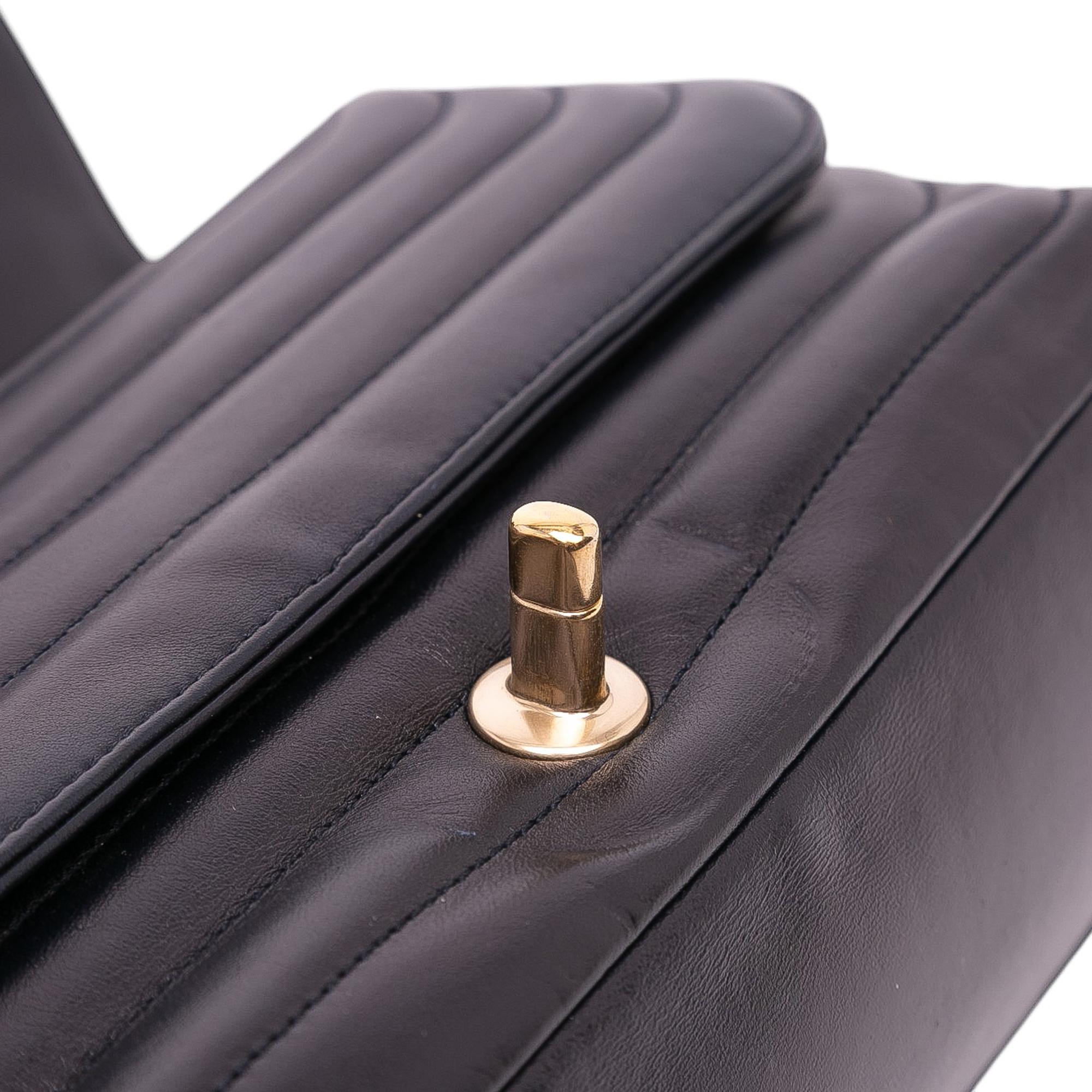 Chanel CC Horizontal Quilted Lambskin Double Flap