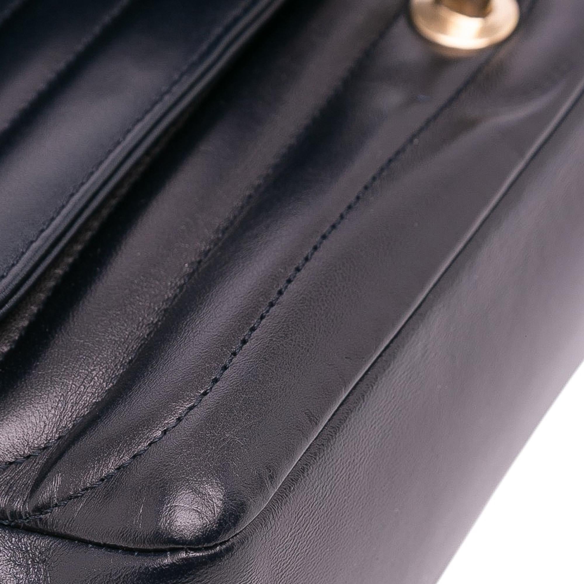 Chanel CC Horizontal Quilted Lambskin Double Flap