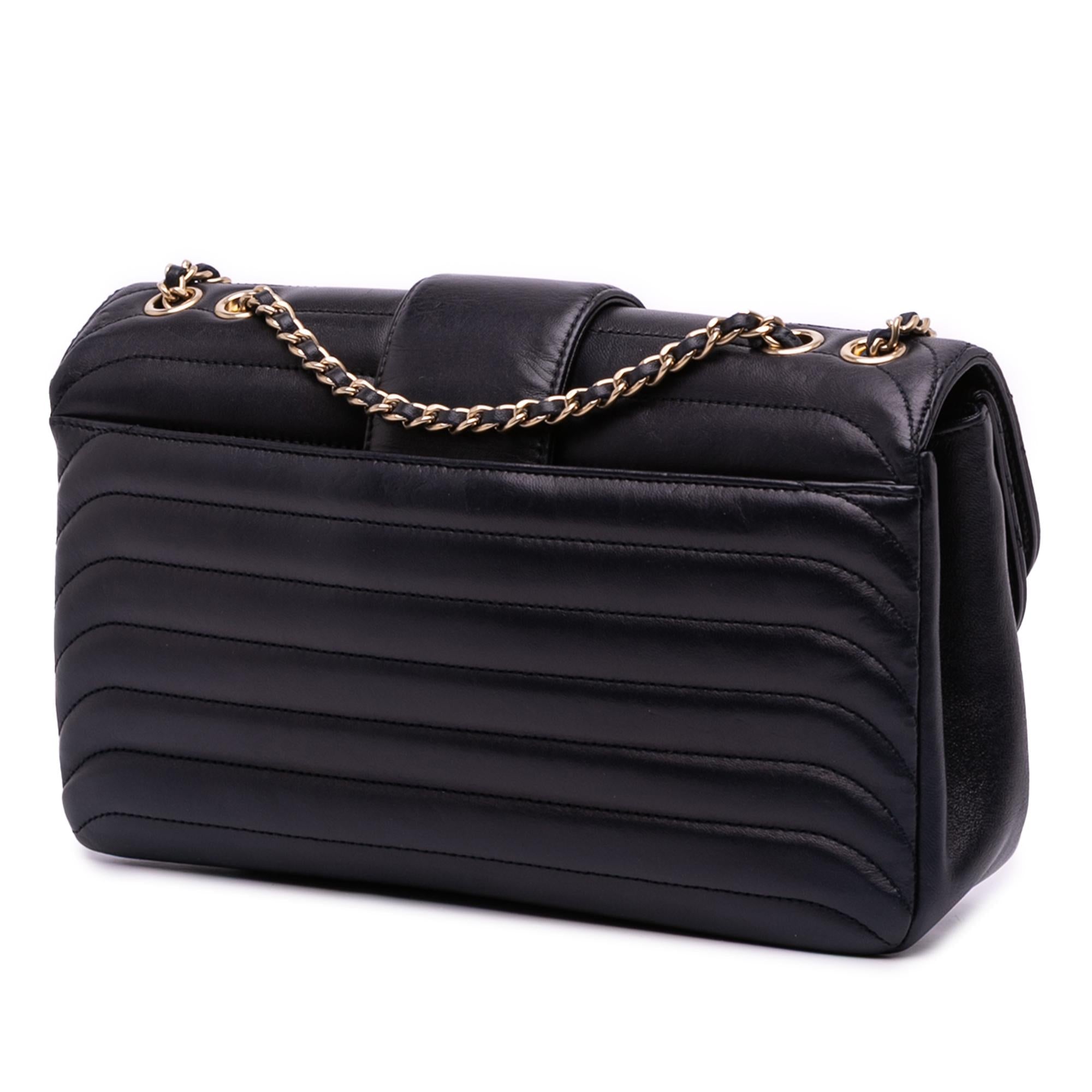 Chanel CC Horizontal Quilted Lambskin Double Flap