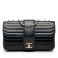 Chanel CC Horizontal Quilted Lambskin Double Flap