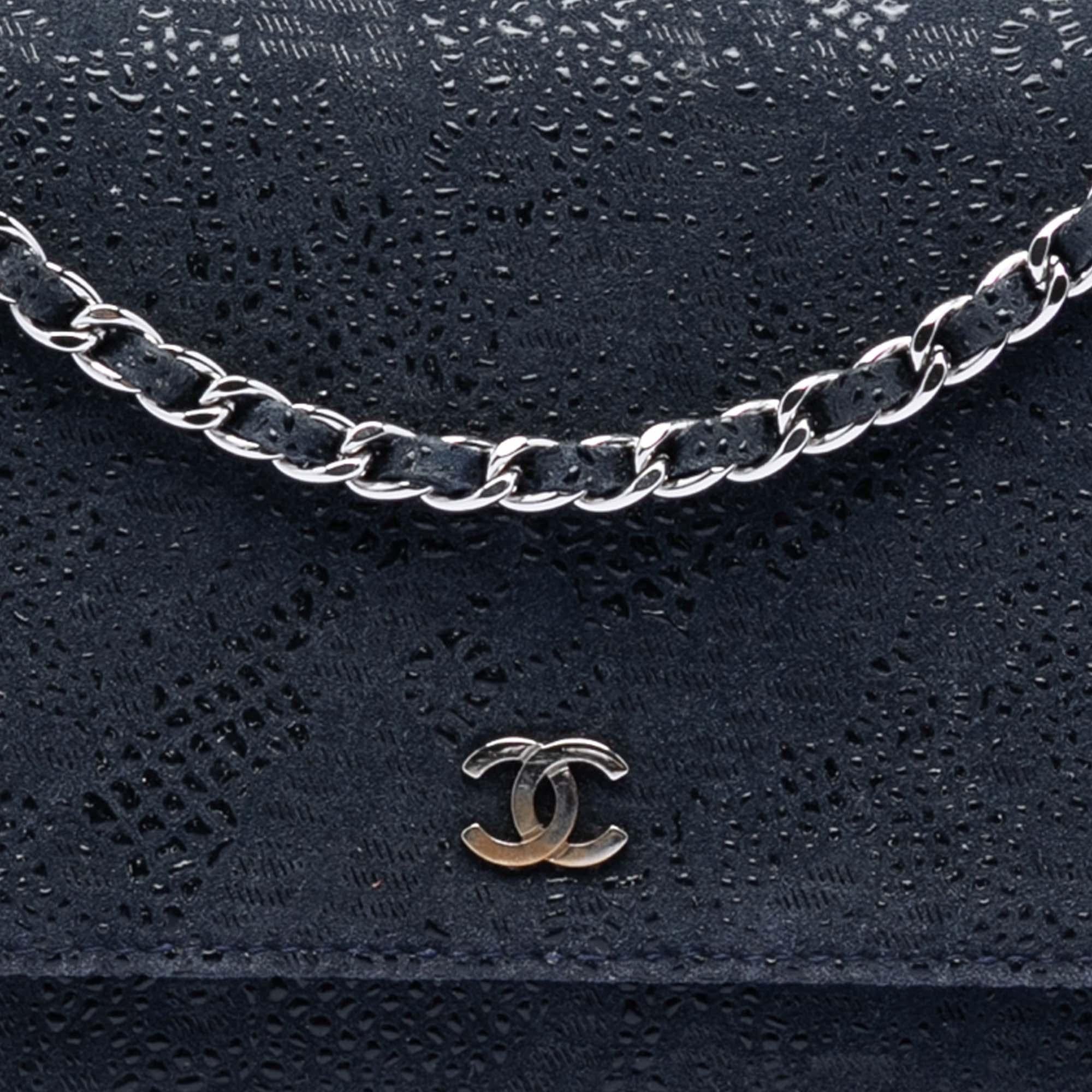 Chanel CC Lace Overlay Goatskin Wallet On Chain
