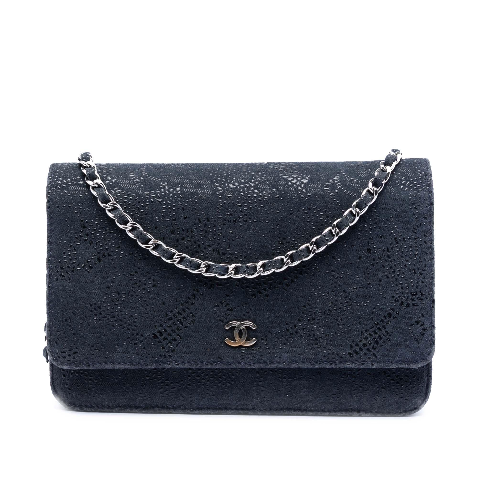 Chanel CC Lace Overlay Goatskin Wallet On Chain