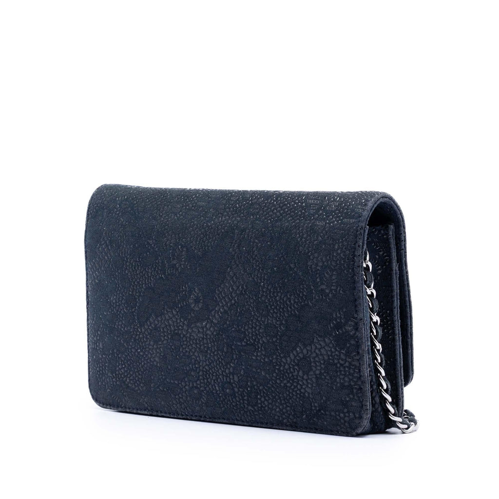 Chanel CC Lace Overlay Goatskin Wallet On Chain