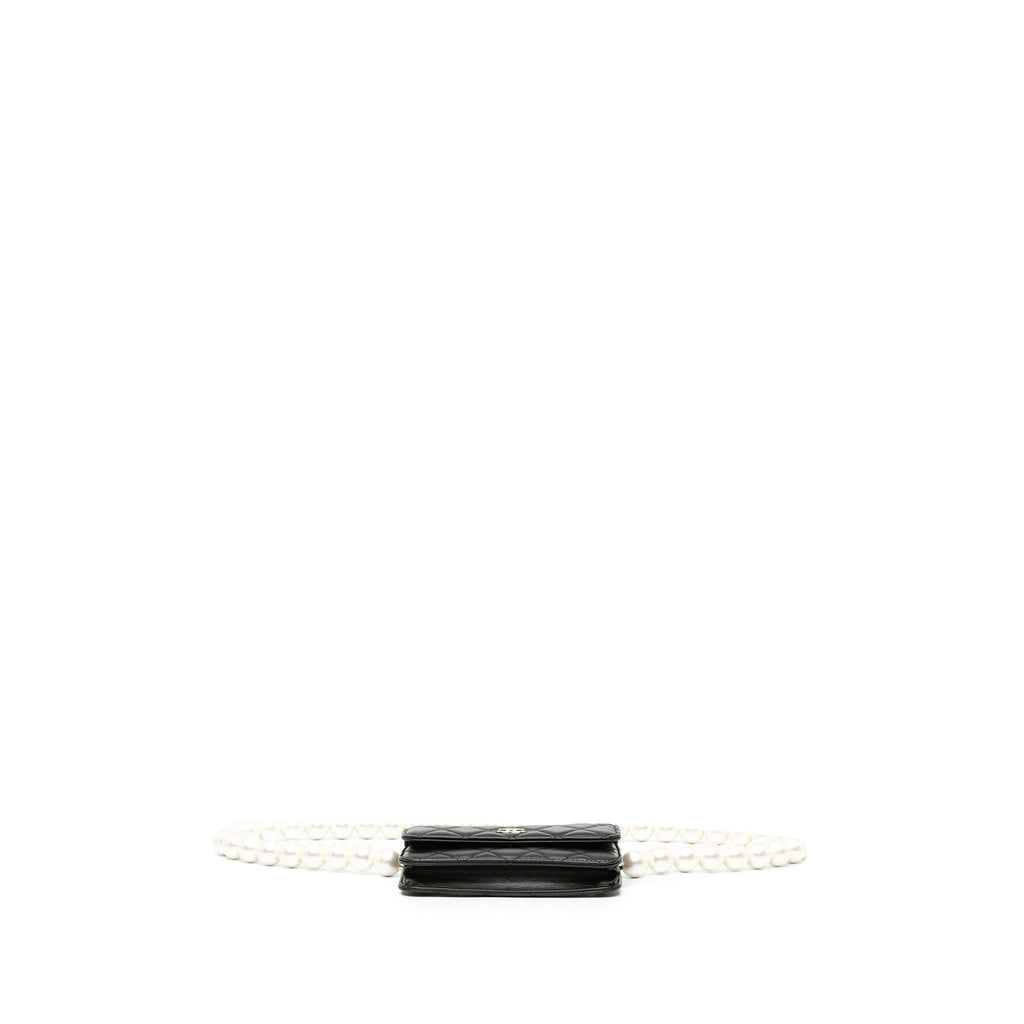 Chanel CC Lambskin About Pearls Card Holder On Chain (SHG-XiJKT4)