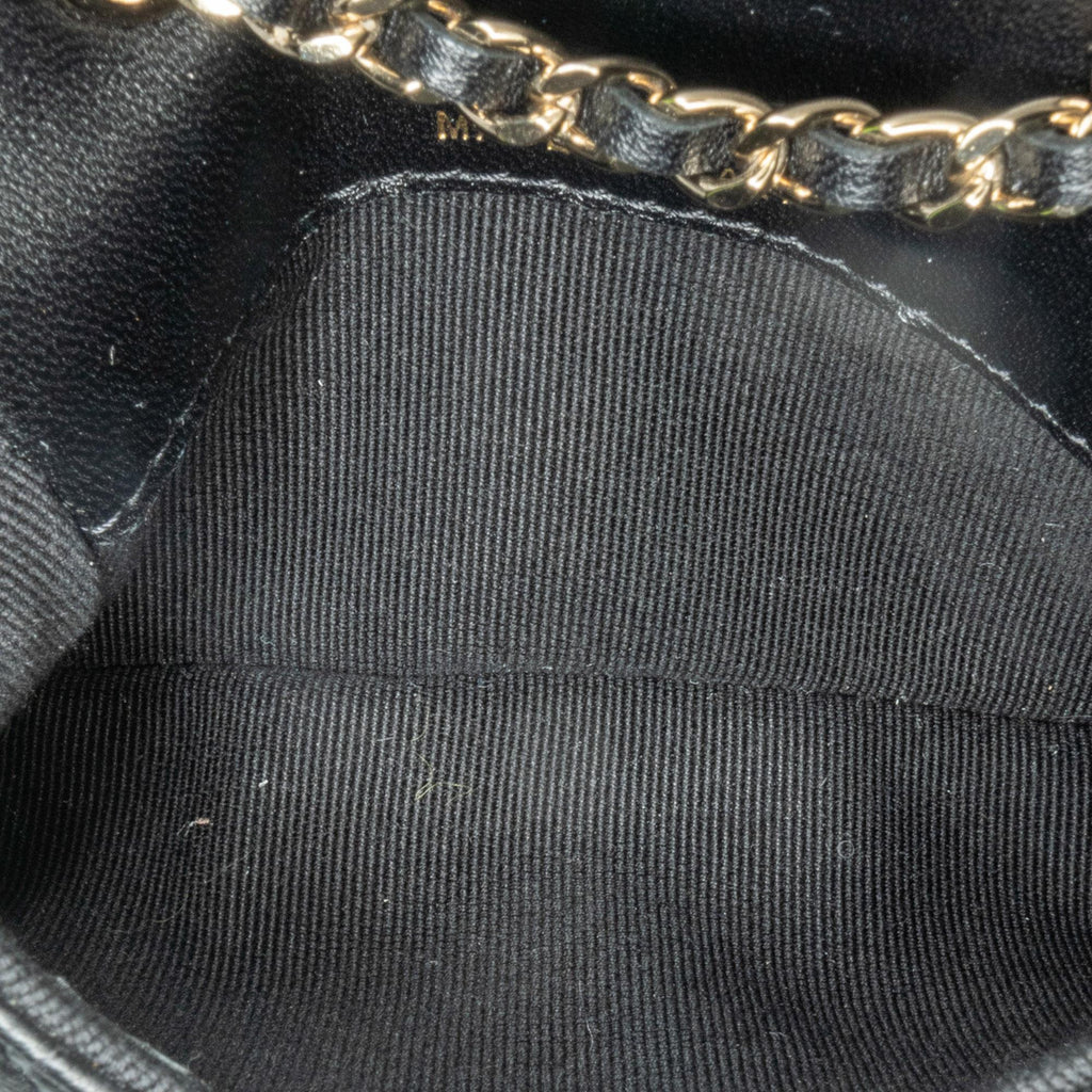 Chanel CC Lambskin Card Holder On Chain (SHG-OR7dwk)