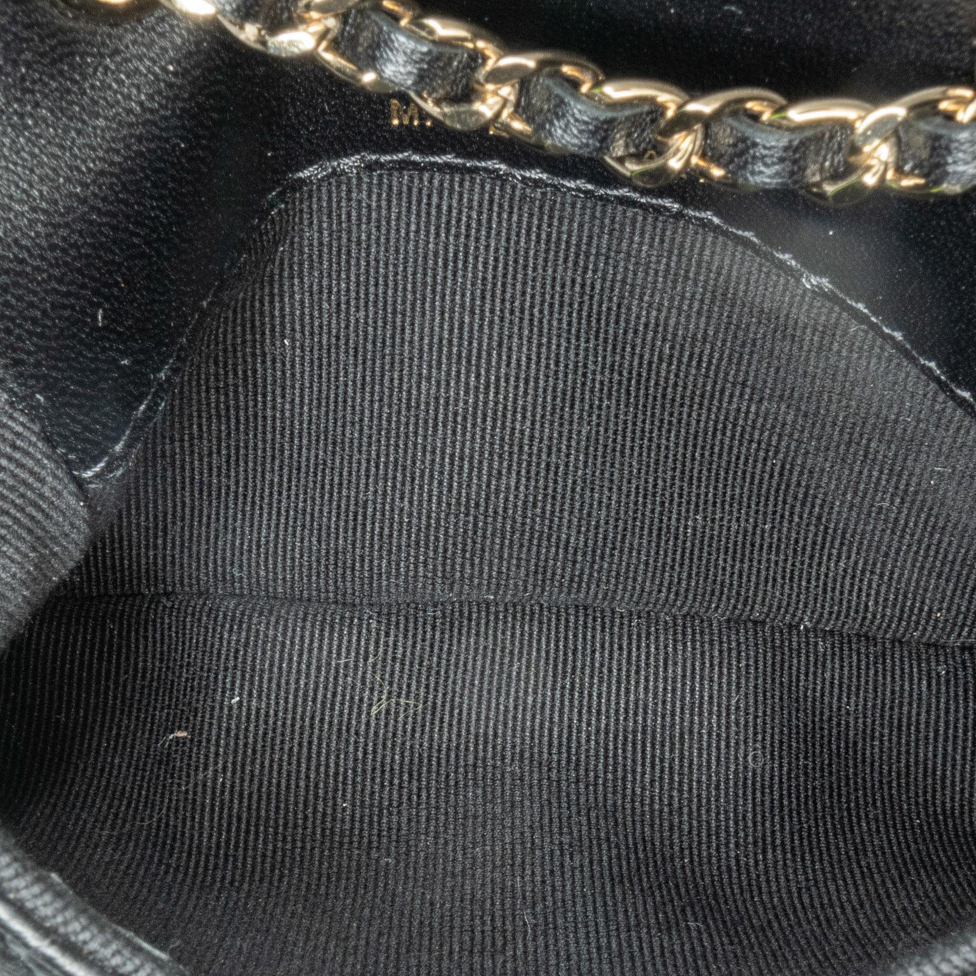 Chanel CC Lambskin Card Holder On Chain (SHG-OR7dwk)