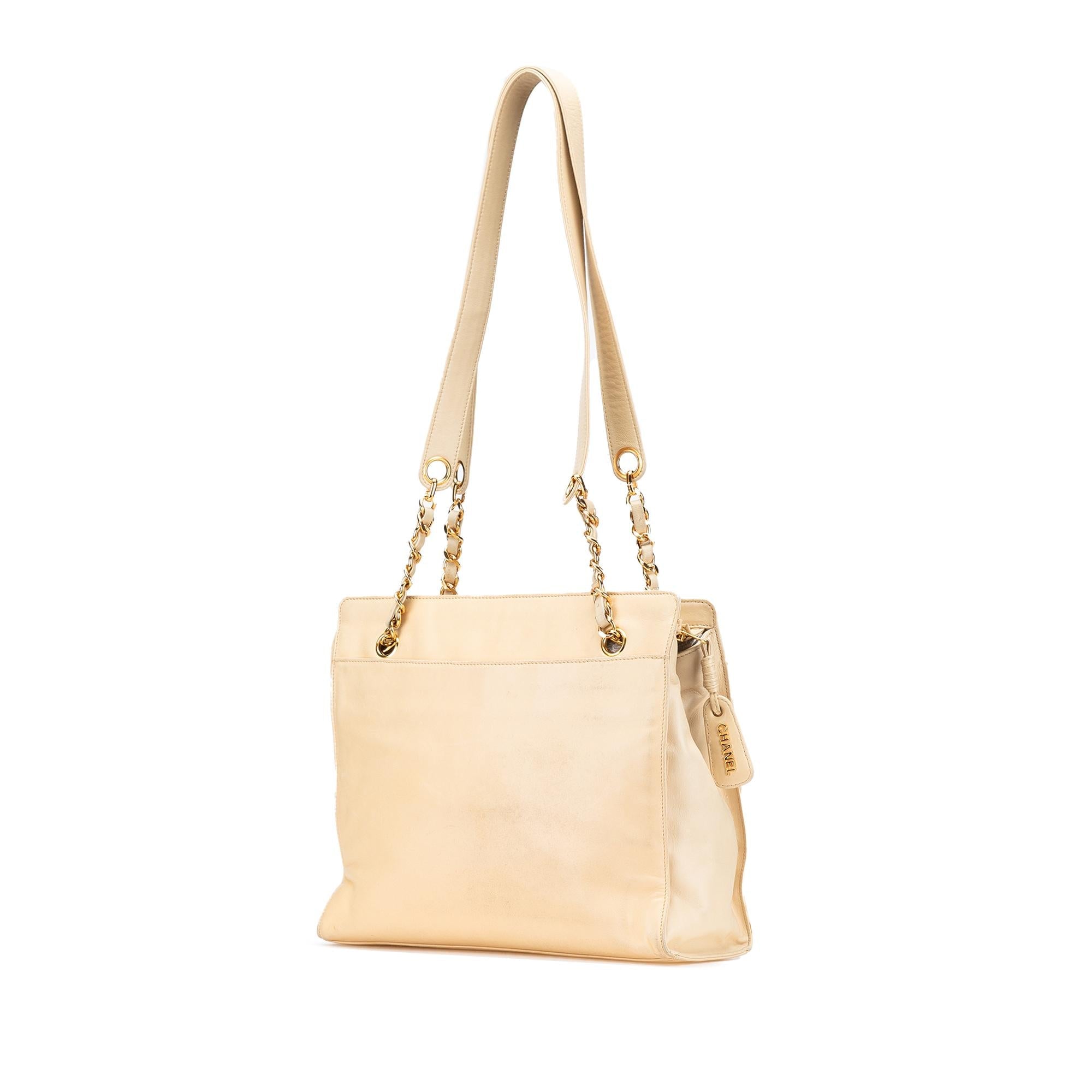 Chanel CC Lambskin Chain Tote