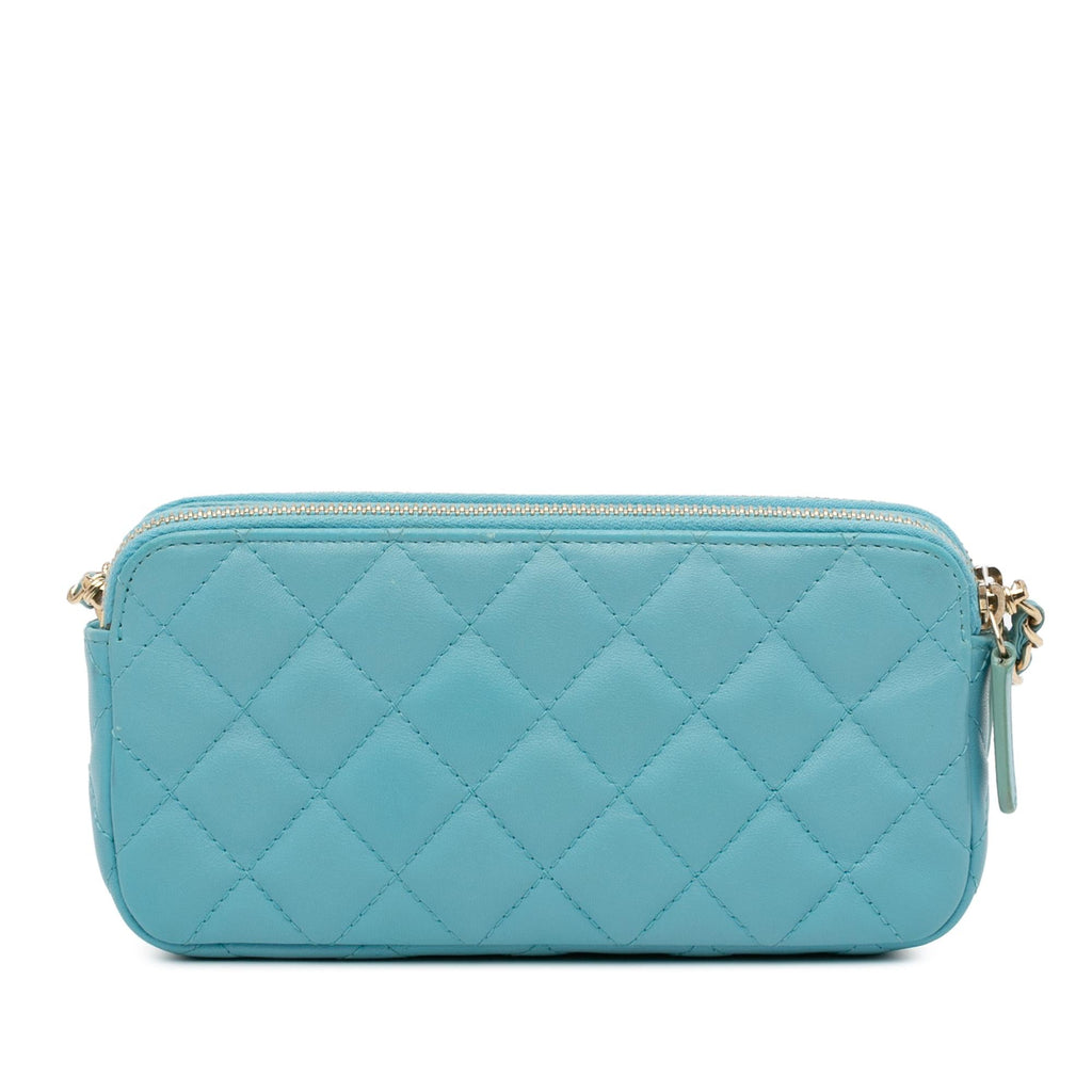 Chanel CC Lambskin Double Zip Wallet on Chain (SHG-UJP8RM)