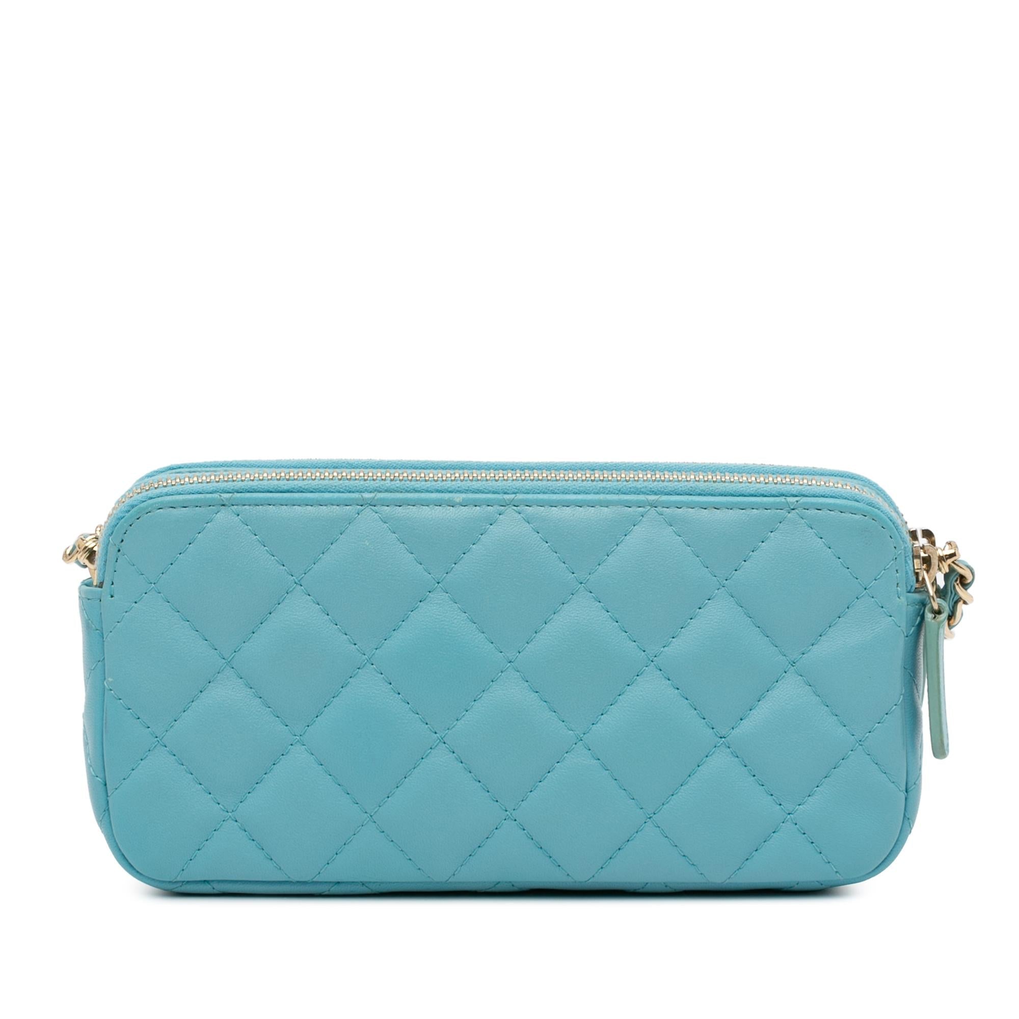 Chanel CC Lambskin Double Zip Wallet on Chain (SHG-UJP8RM)
