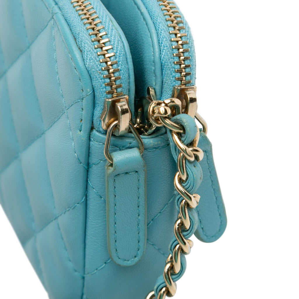 Chanel CC Lambskin Double Zip Wallet on Chain (SHG-UJP8RM)